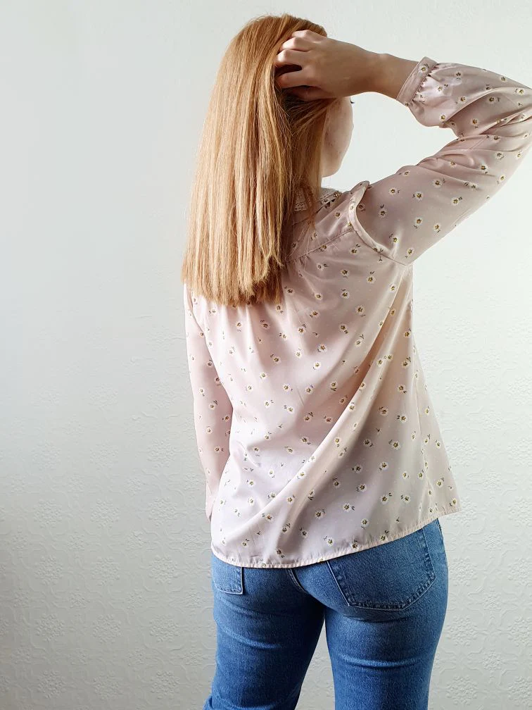 Vintage Pink Romantic Blouse - S/M - Image 6