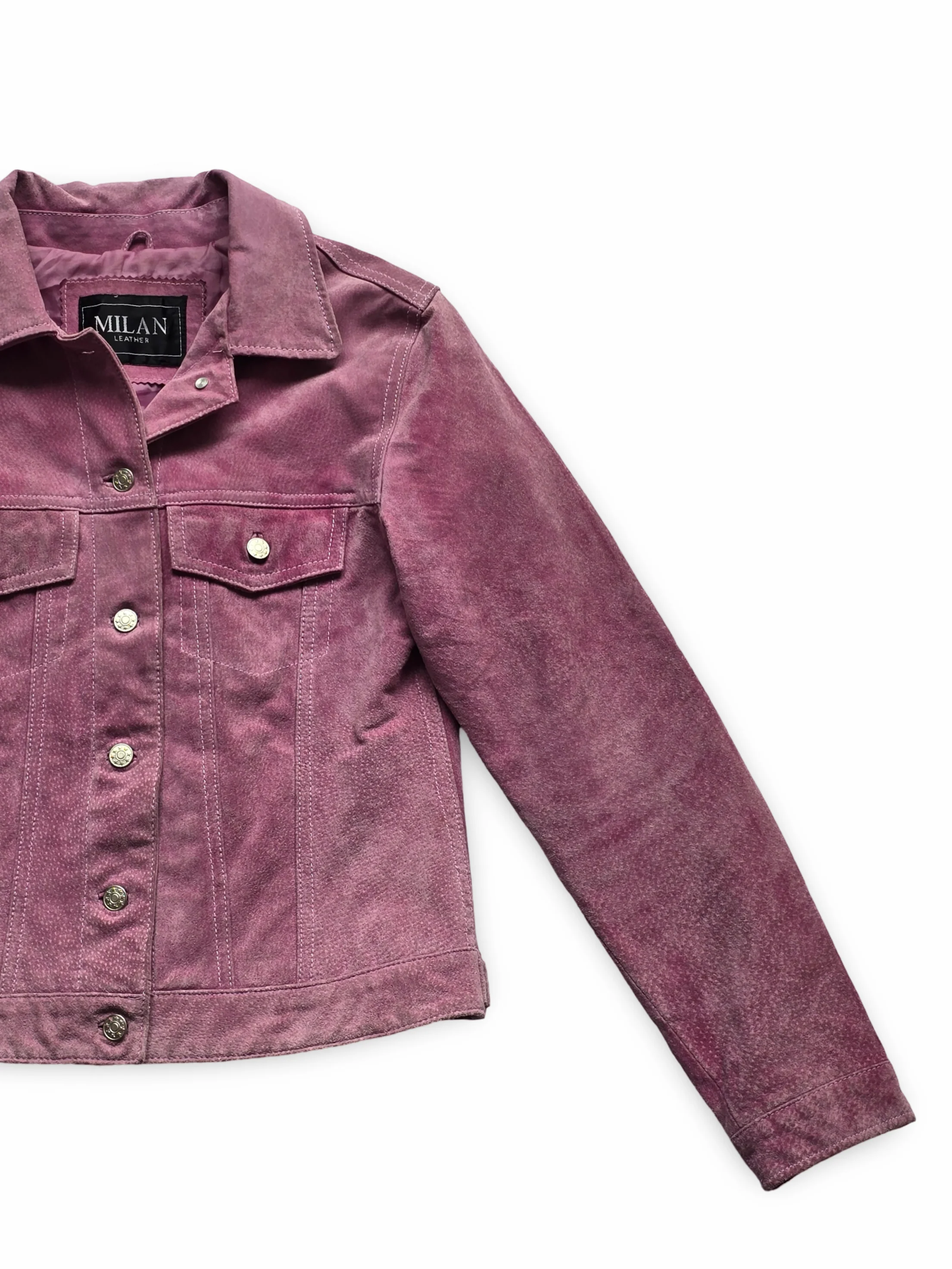 Vintage Pink Suede Leather Jacket - XS - Image 2