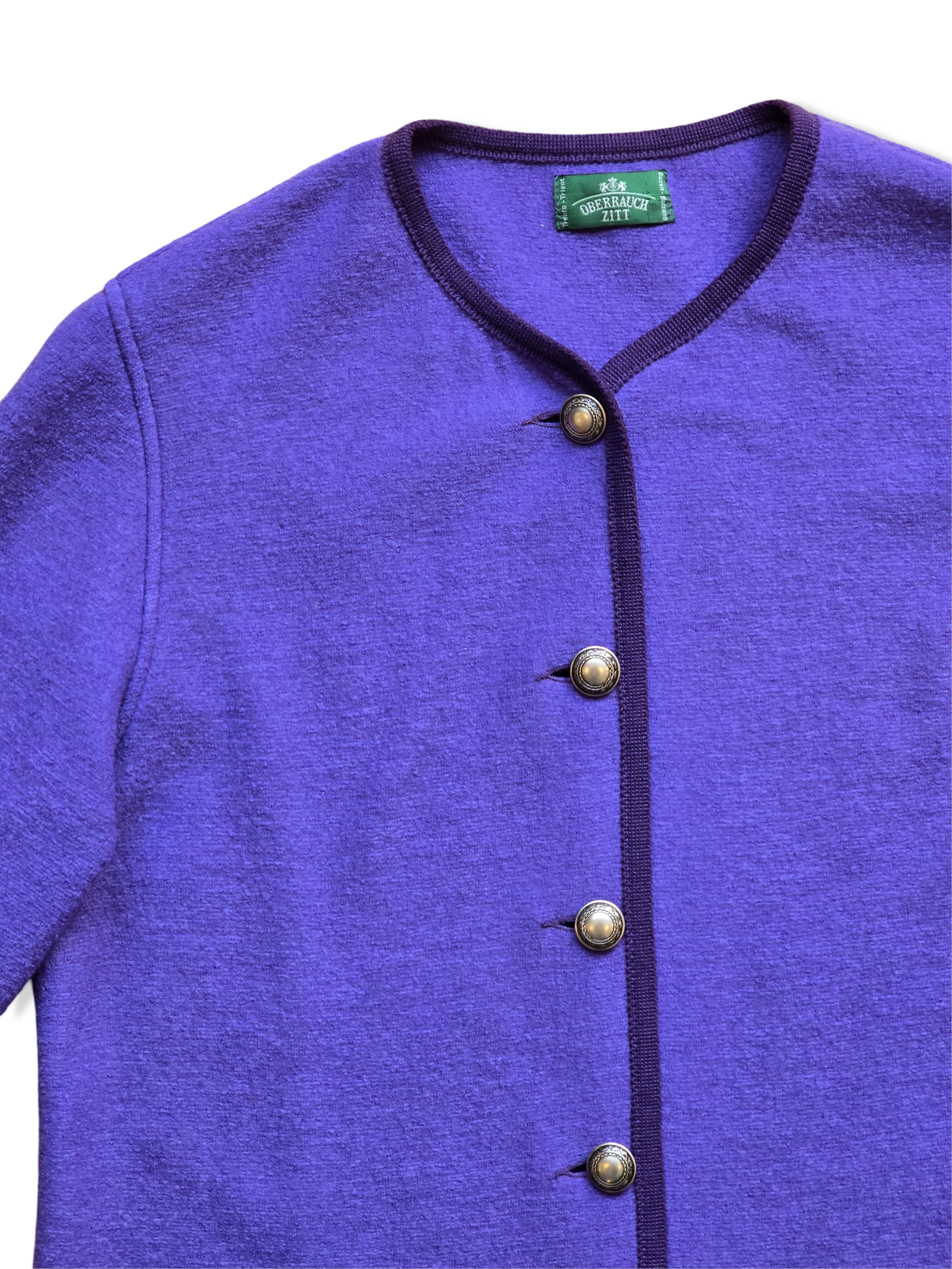 Vintage Pure Wool Austrian Purple Jacket - L/XL - Image 2
