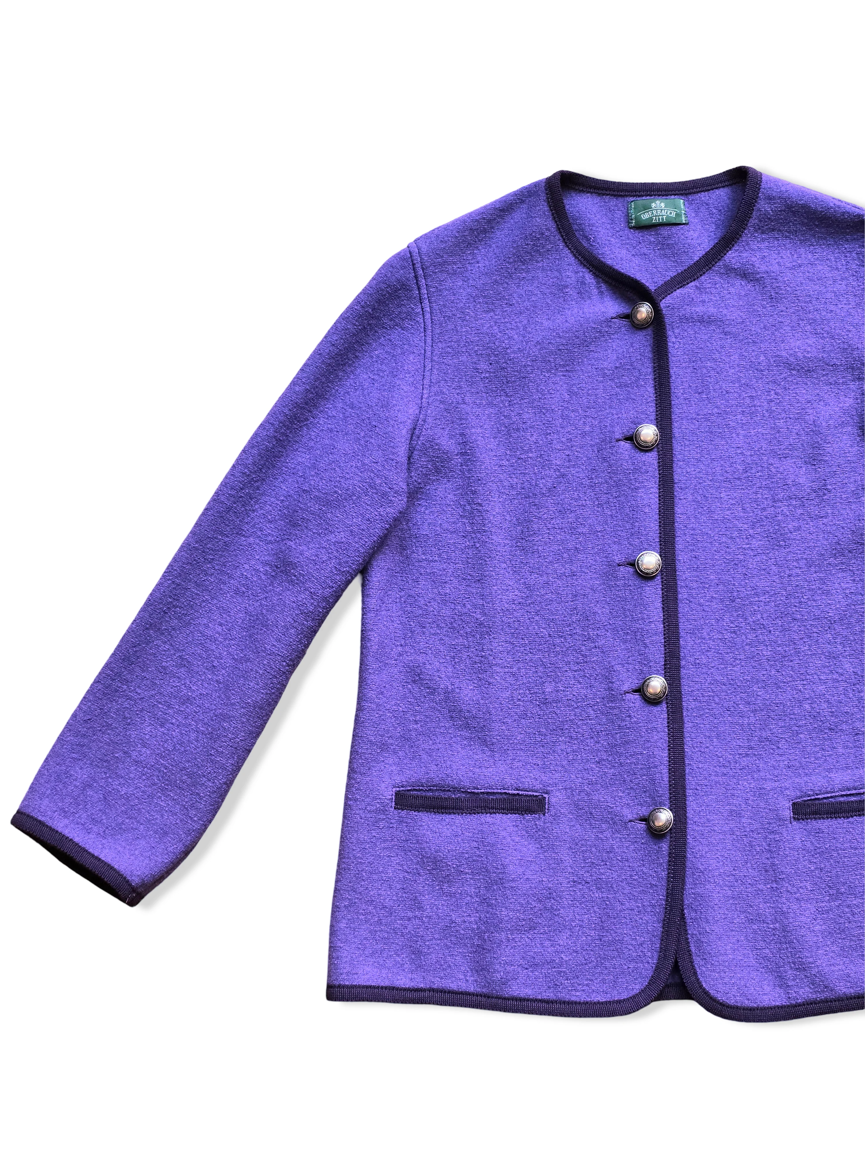 Vintage Pure Wool Austrian Purple Jacket - L/XL - Image 3