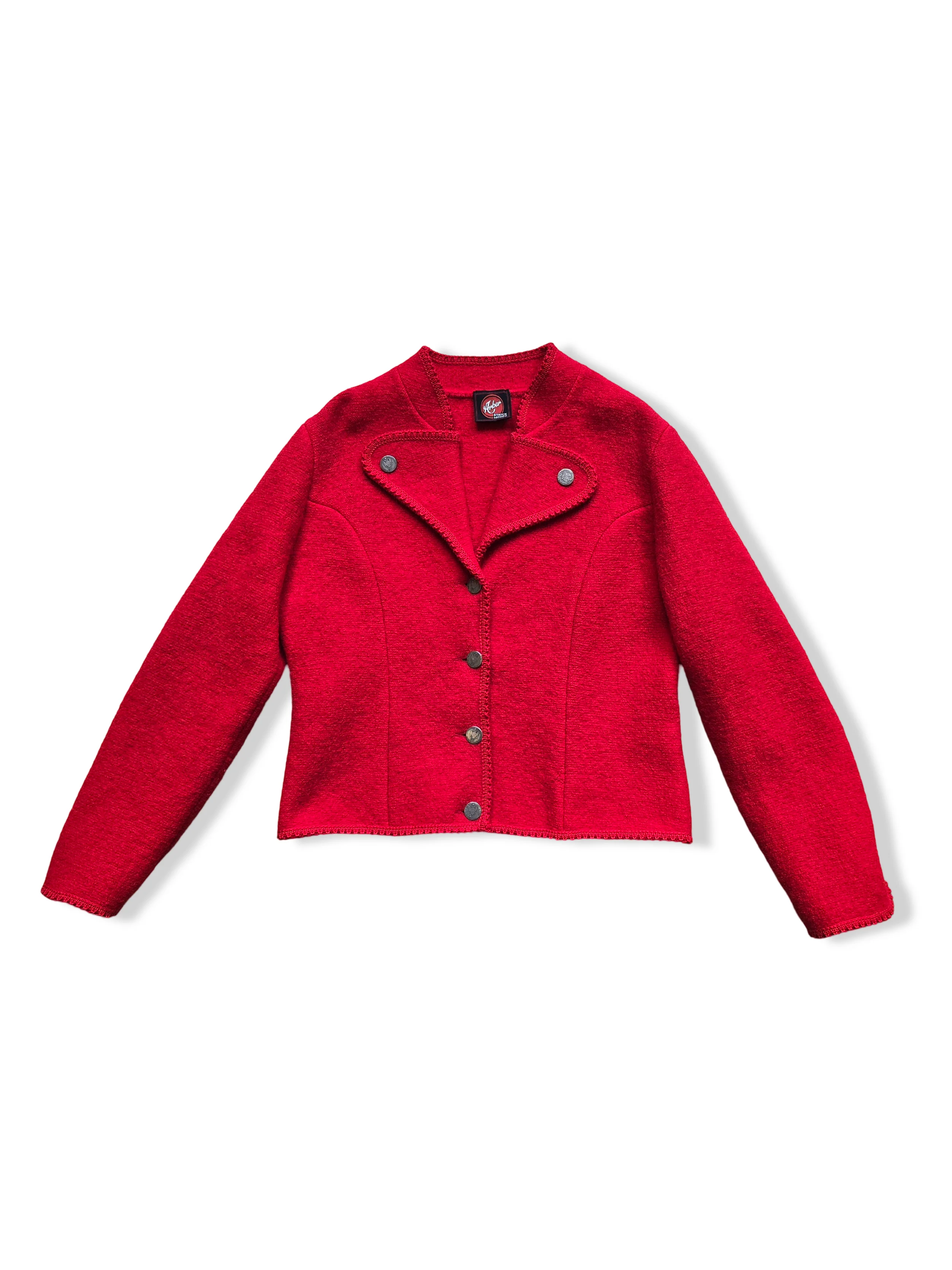 Vintage Pure Wool Austrian Red Blazer Jacket - XS/S