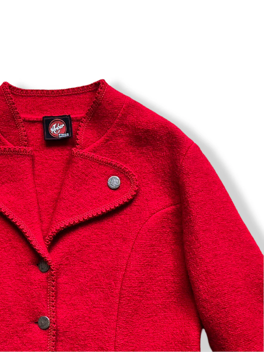 Vintage Pure Wool Austrian Red Blazer Jacket - XS/S - Image 6