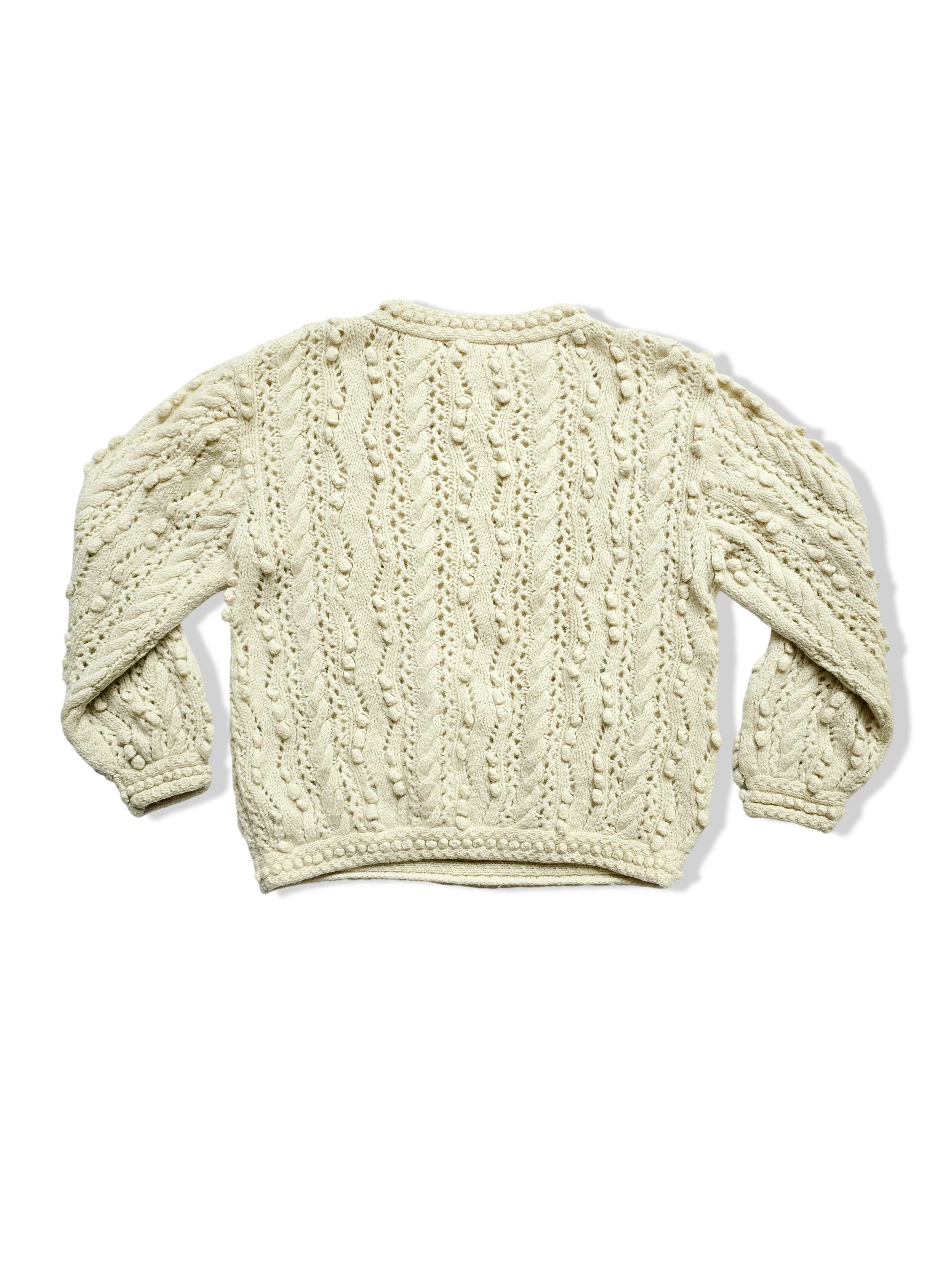 Vintage Pure Wool Cream Cable Knit Jumper - S/M - Image 4