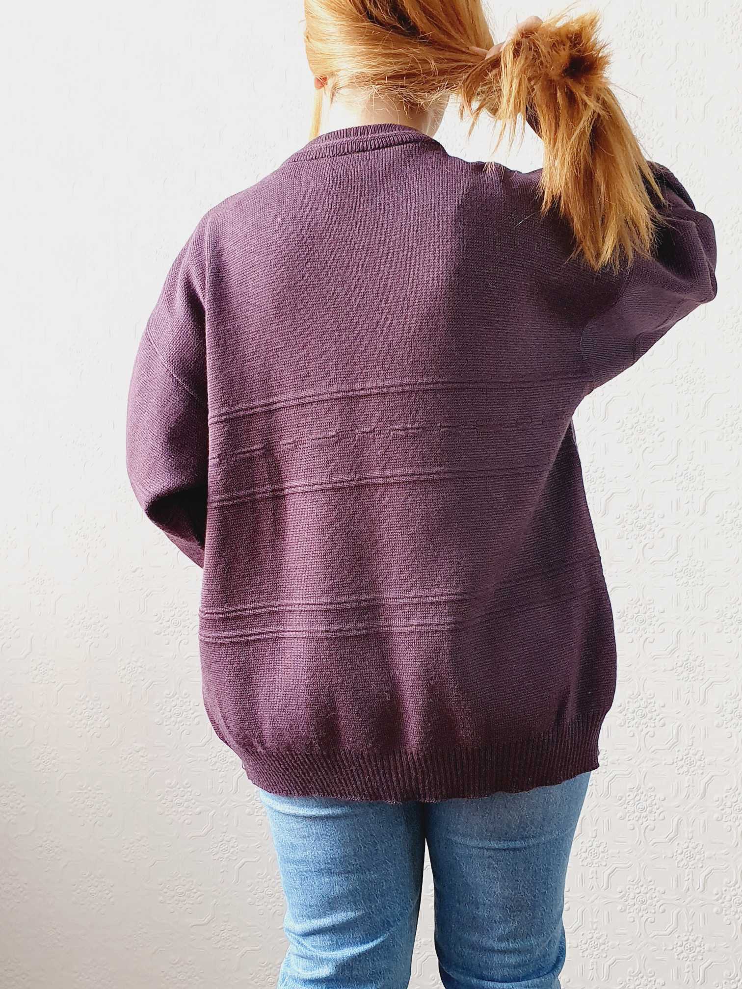 Vintage Purple Wool Cardigan - XL - Image 7