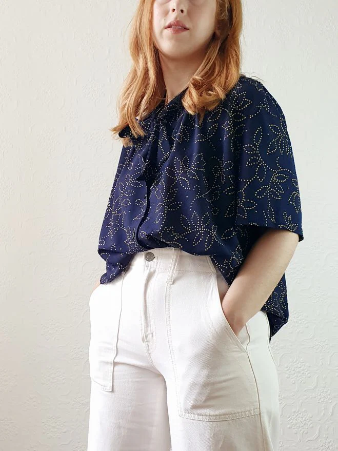 Vintage Pussy Bow Blouse - XXL - Image 3