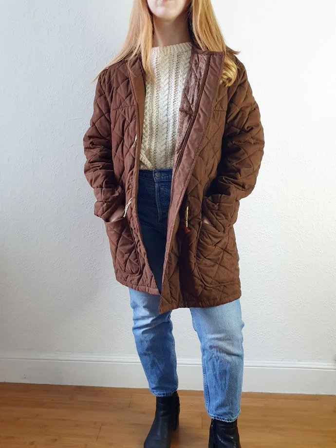 Vintage Quilted Brown Jacket - M