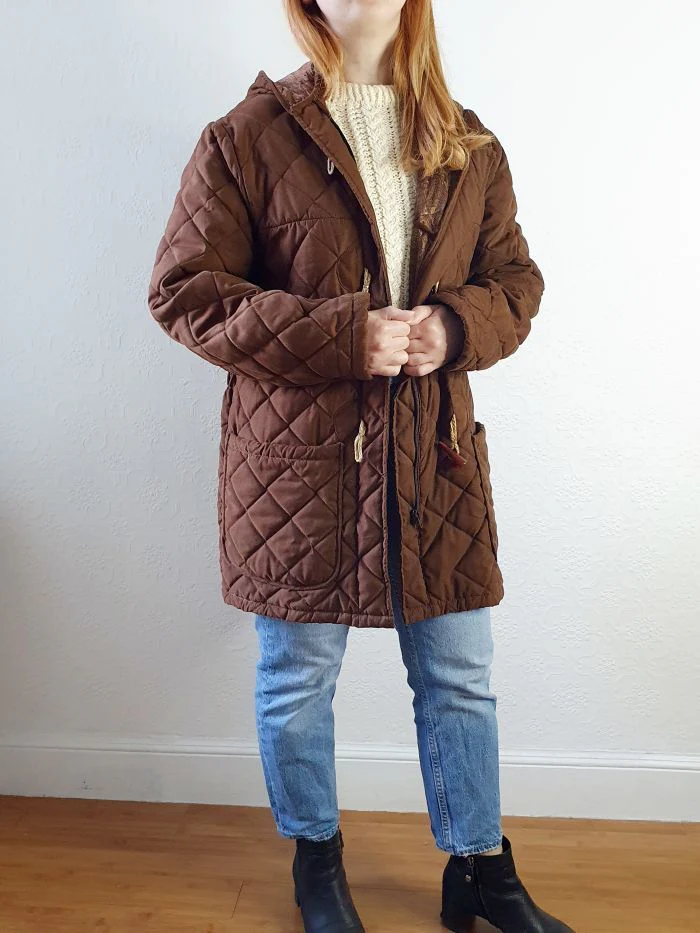Vintage Quilted Brown Jacket - M - Image 2