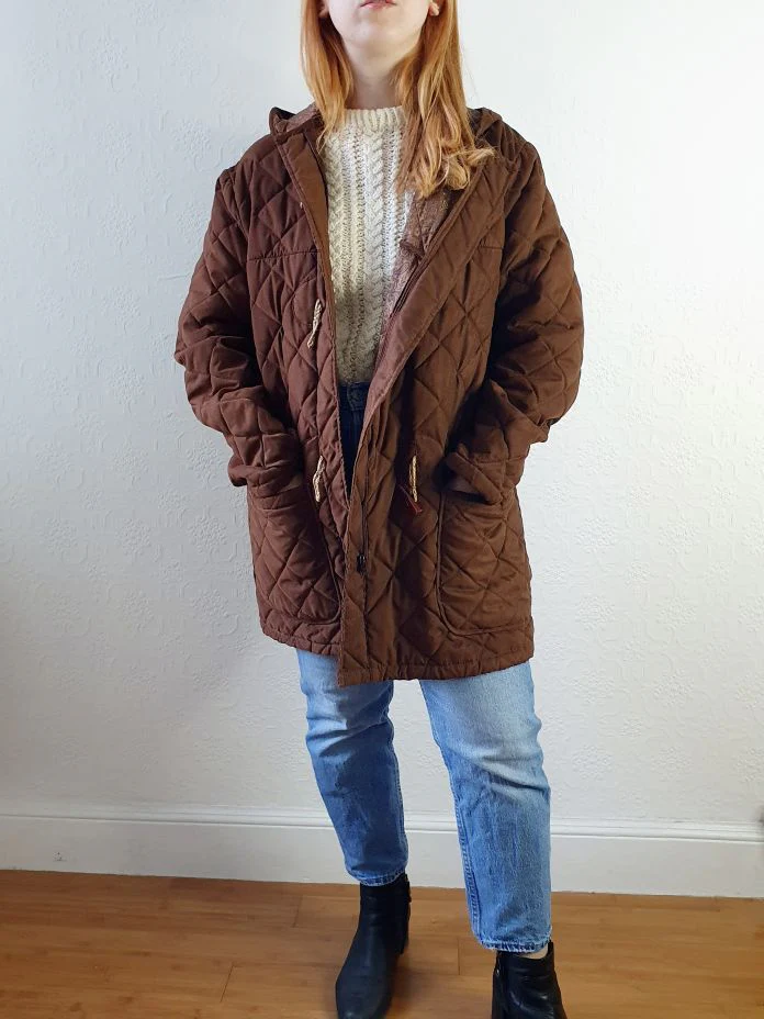 Vintage Quilted Brown Jacket - M - Image 3