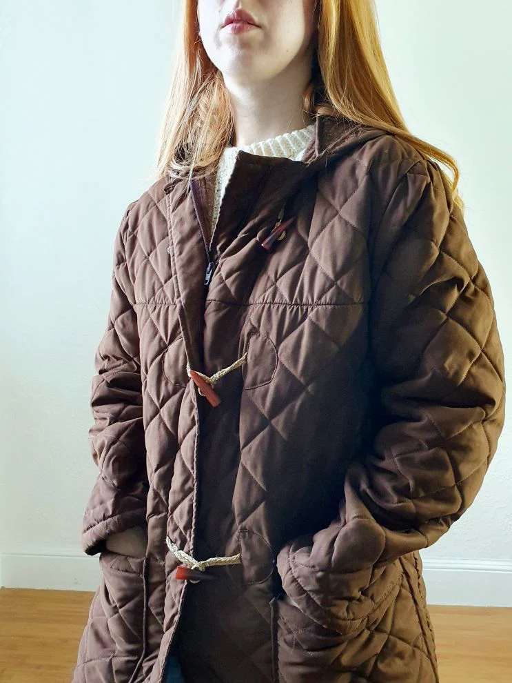 Vintage Quilted Brown Jacket - M - Image 5