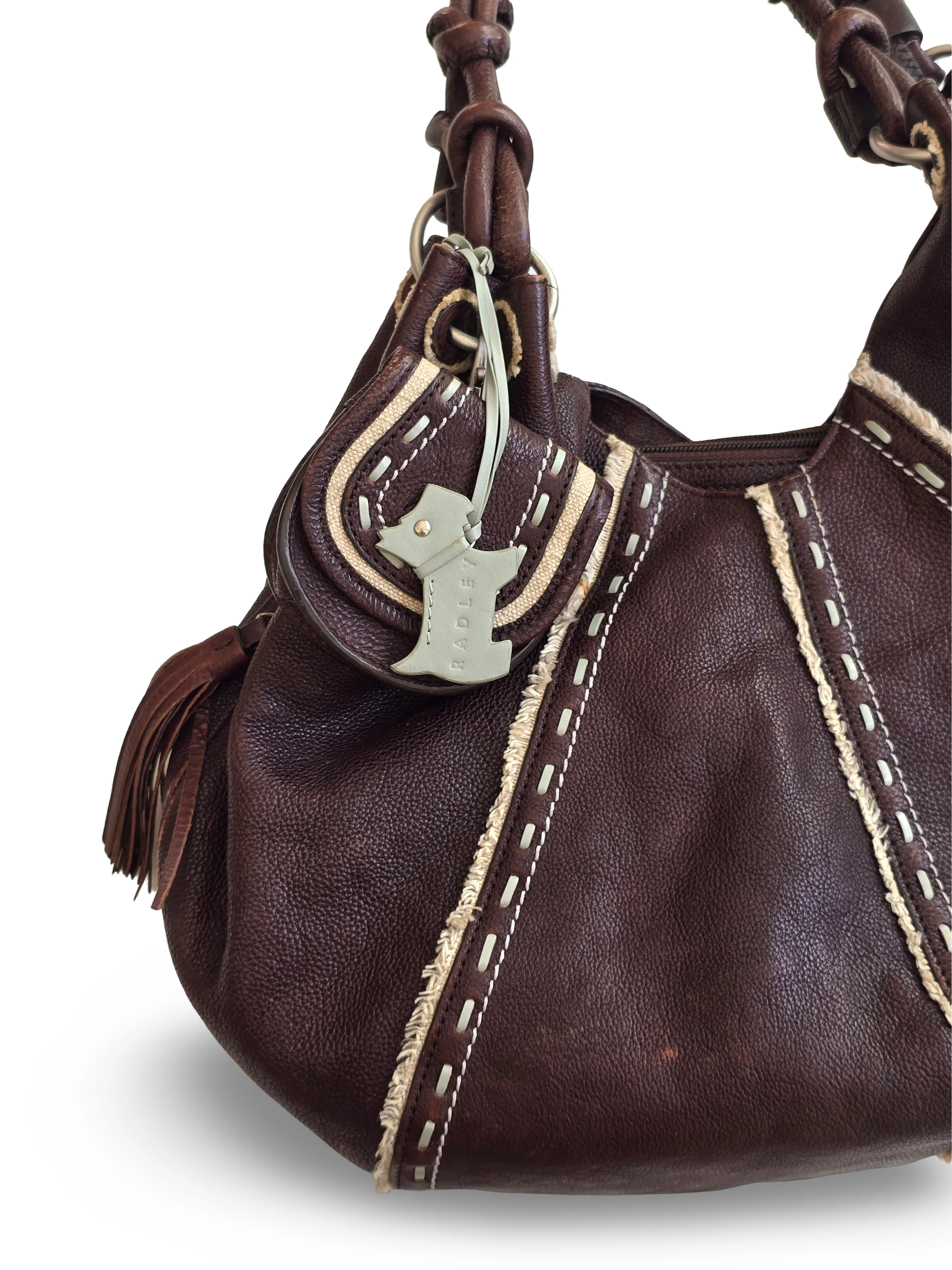 Vintage Radley Brown Leather Handbag - Image 4