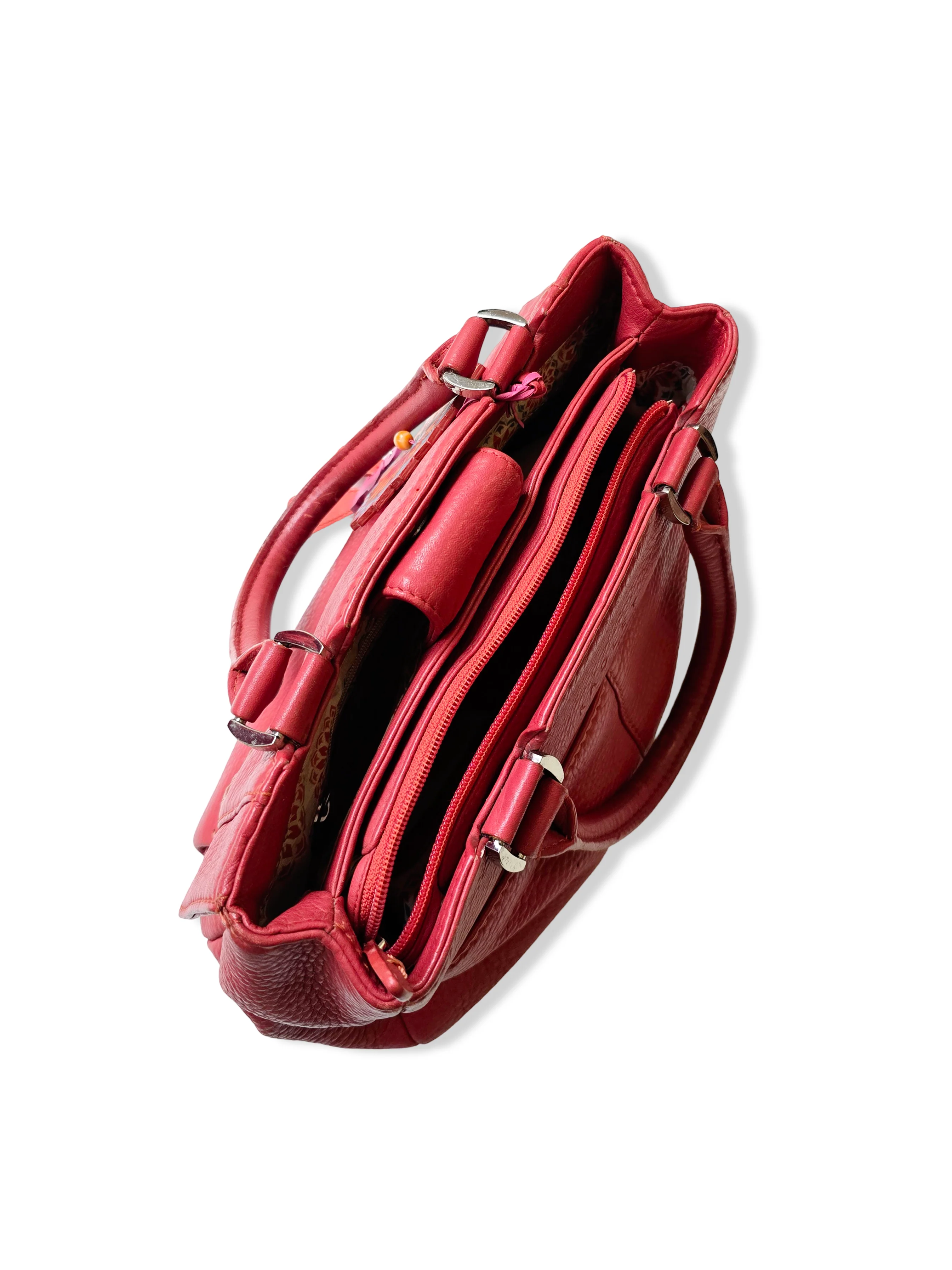 Vintage Radley London Dark Pink Leather Satchel Handbag - Image 10