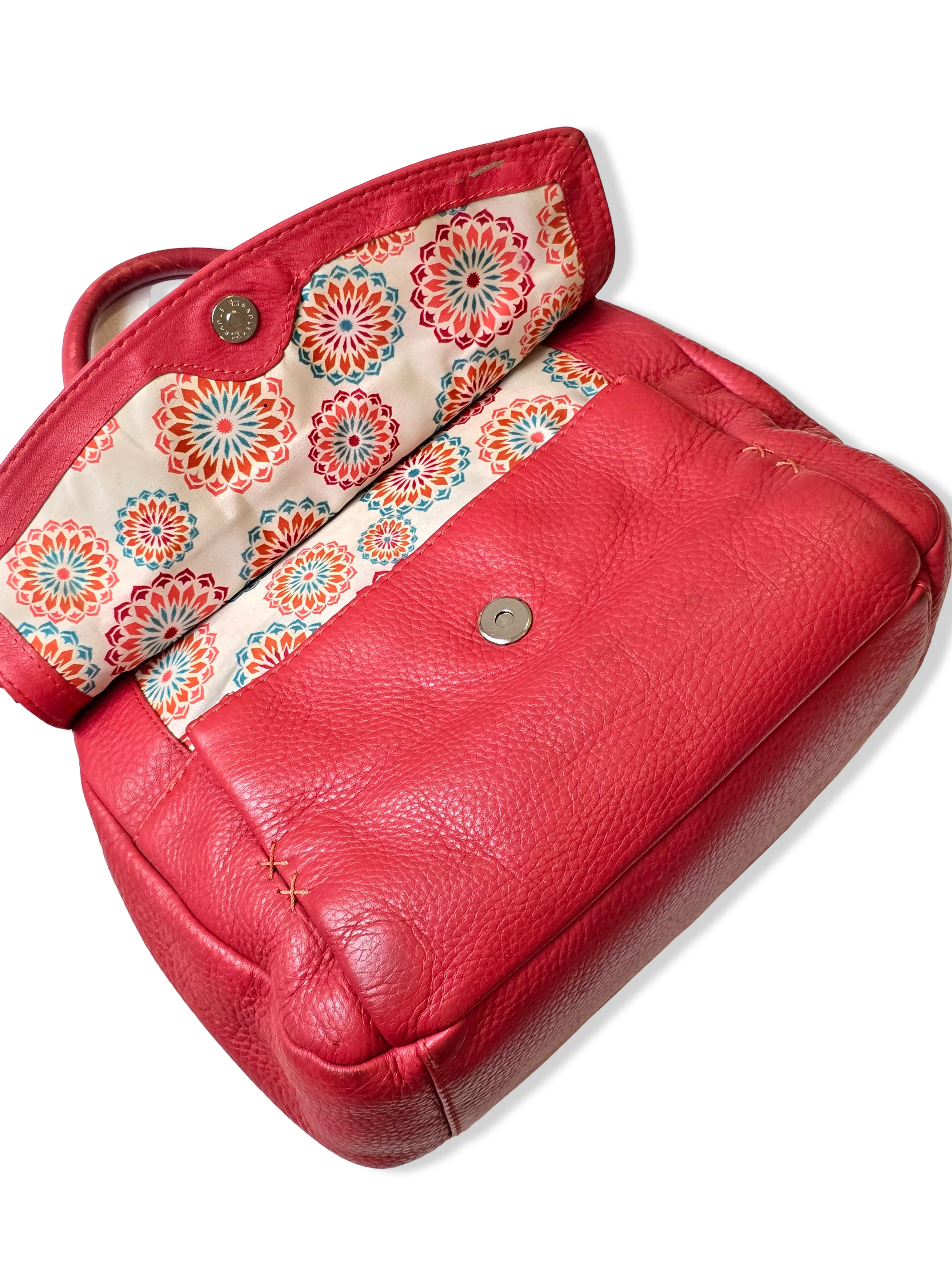 Vintage Radley London Dark Pink Leather Satchel Handbag - Image 8