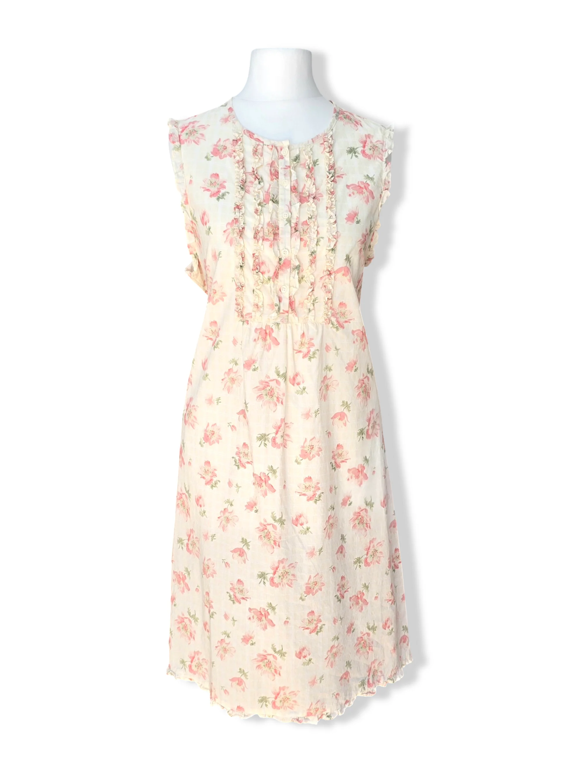 Vintage Ralph Lauren Floral Print Cotton Midi Dress - M
