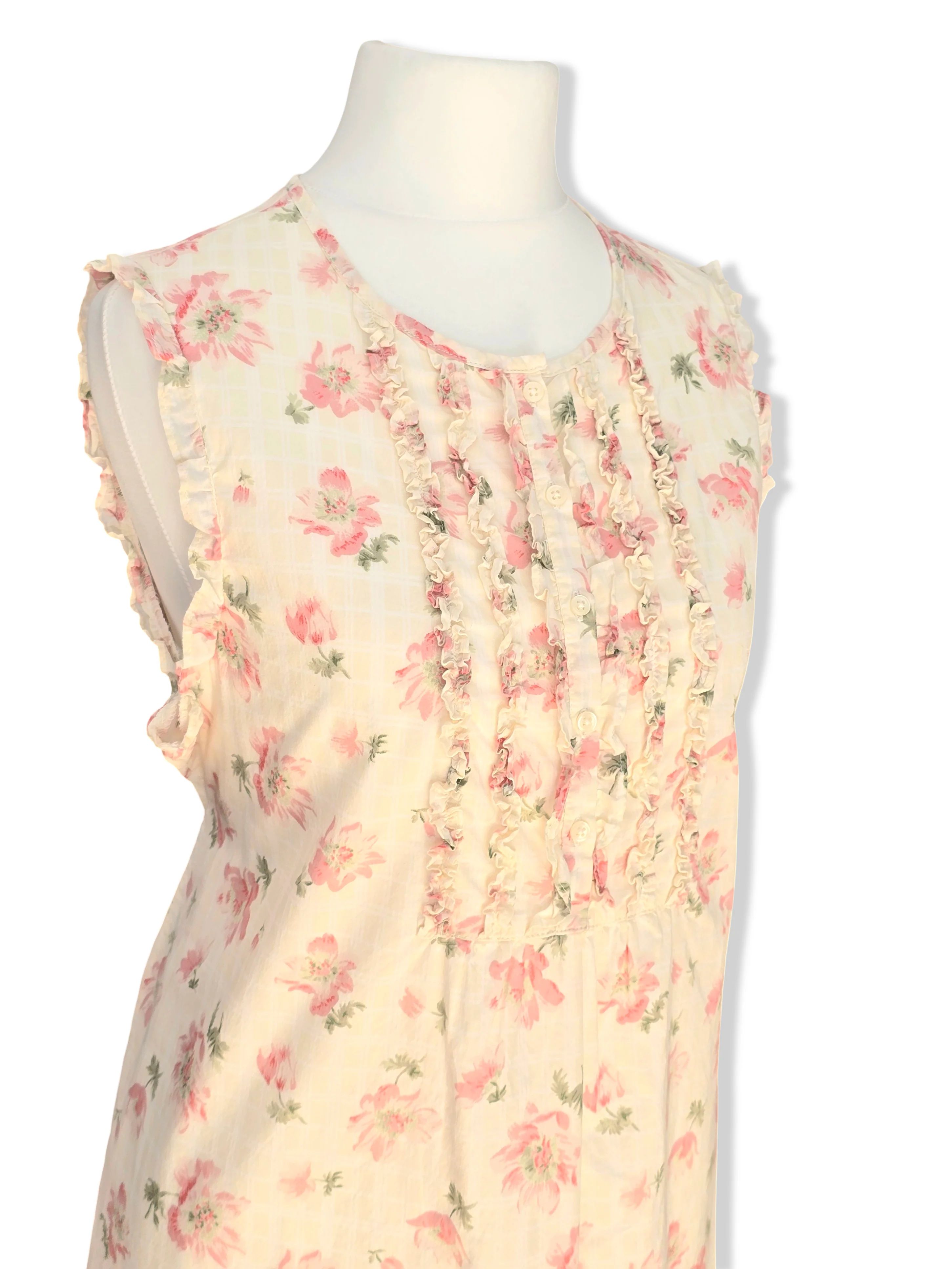 Vintage Ralph Lauren Floral Print Cotton Midi Dress - M - Image 3