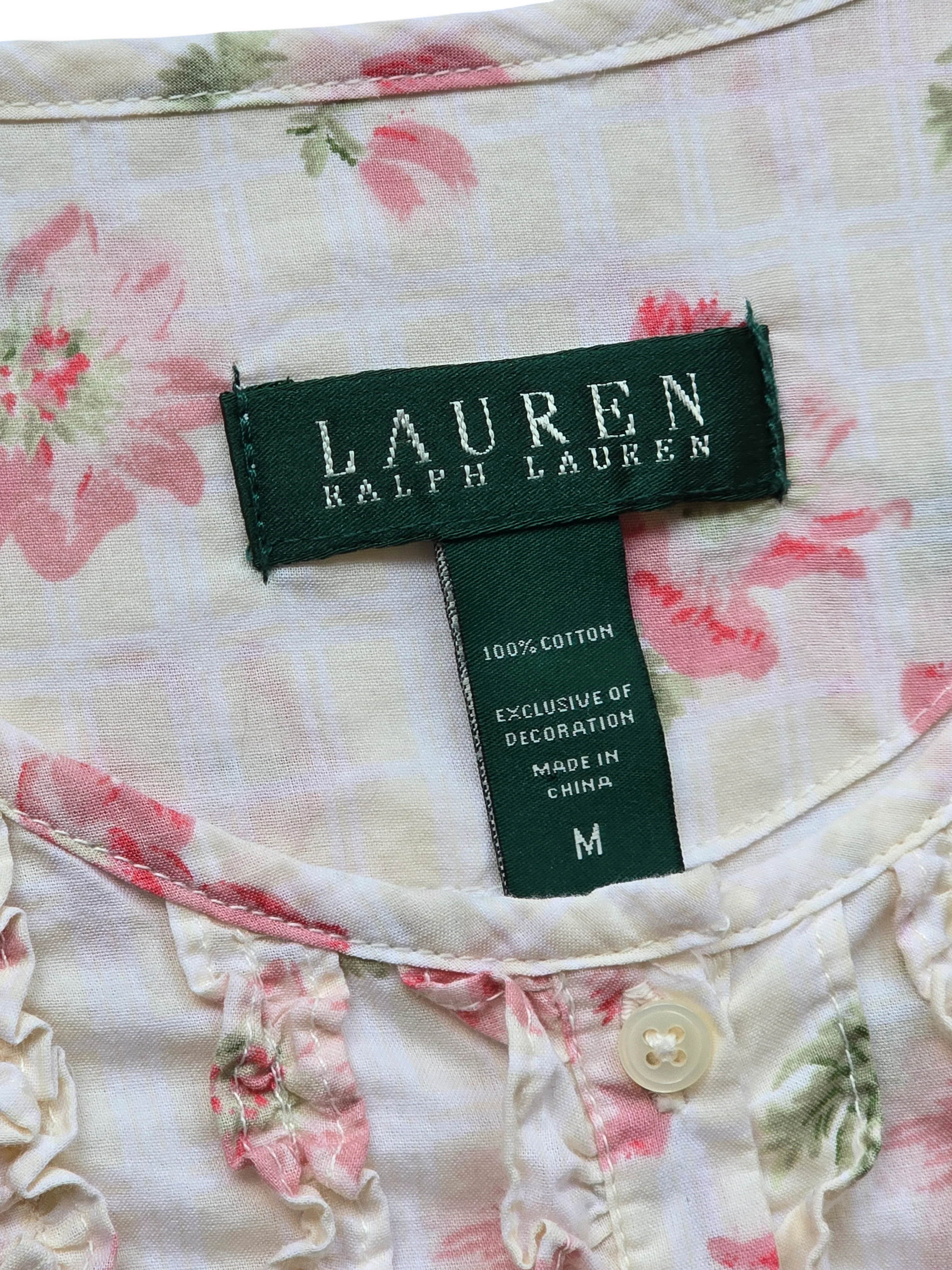 Vintage Ralph Lauren Floral Print Cotton Midi Dress - M - Image 5