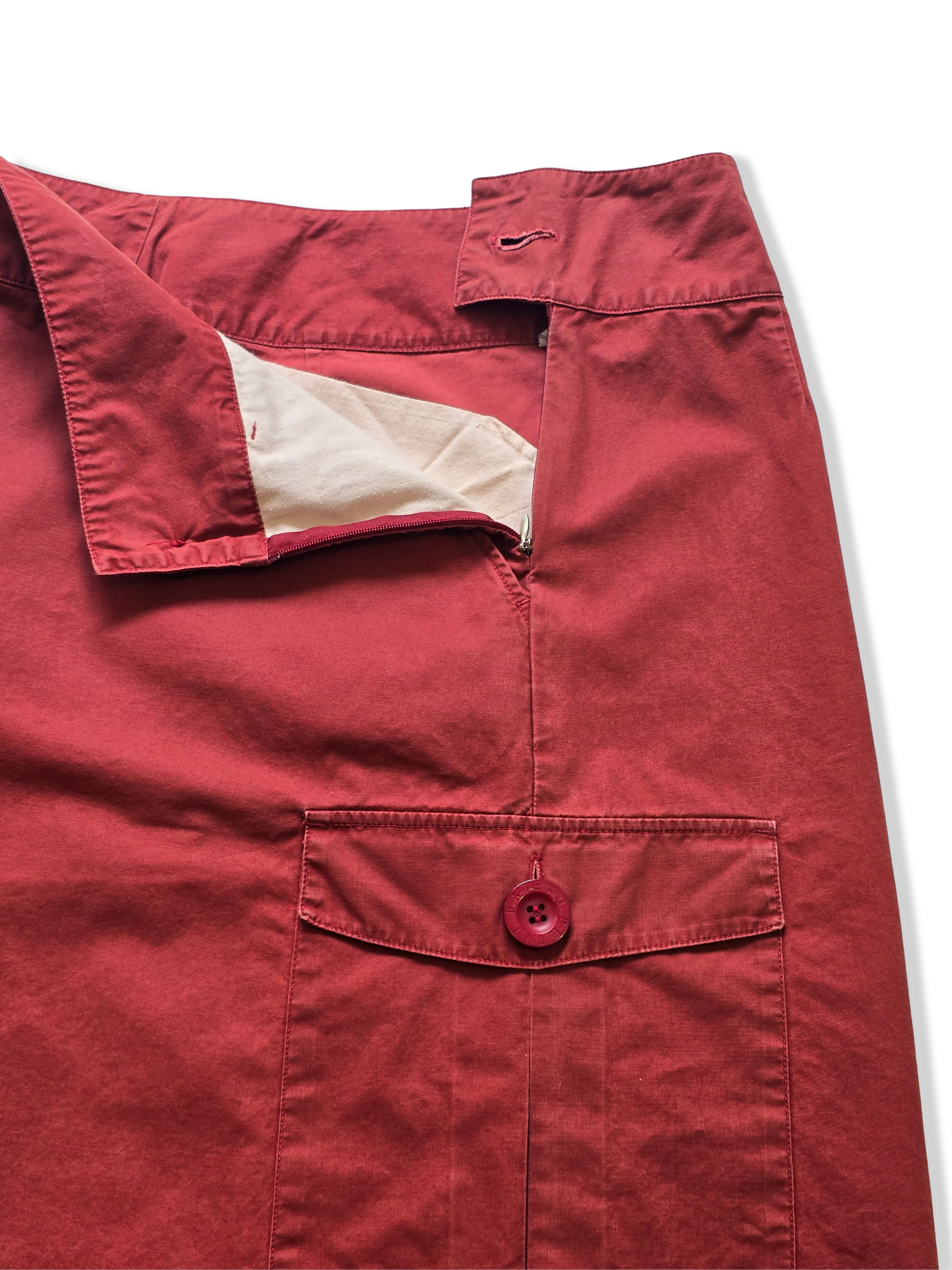 Vintage Red A-Line Cargo Skirt - M - Image 3