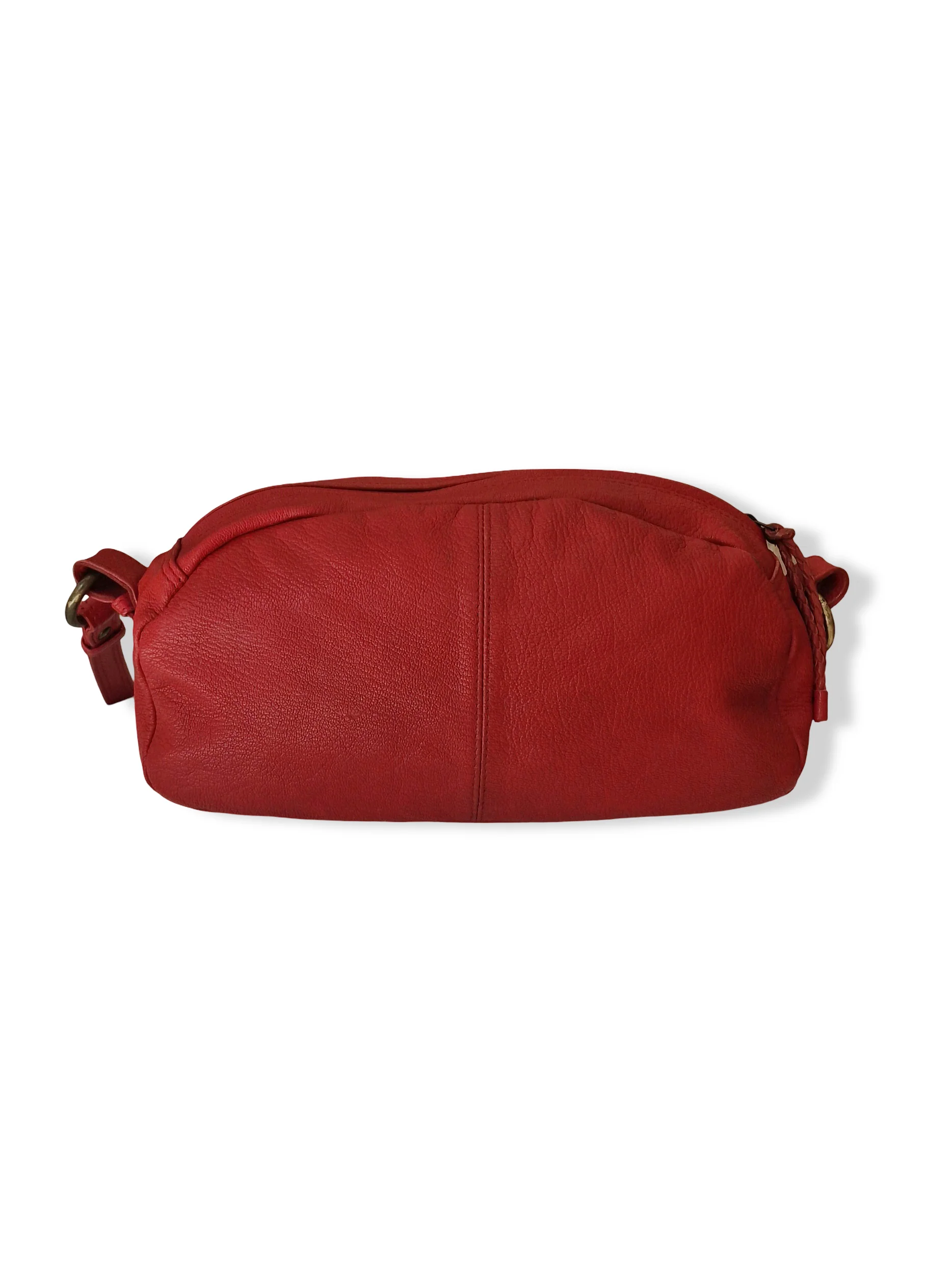 Vintage Red Leather Crossbody/Shoulder Bag with Bows - Image 5