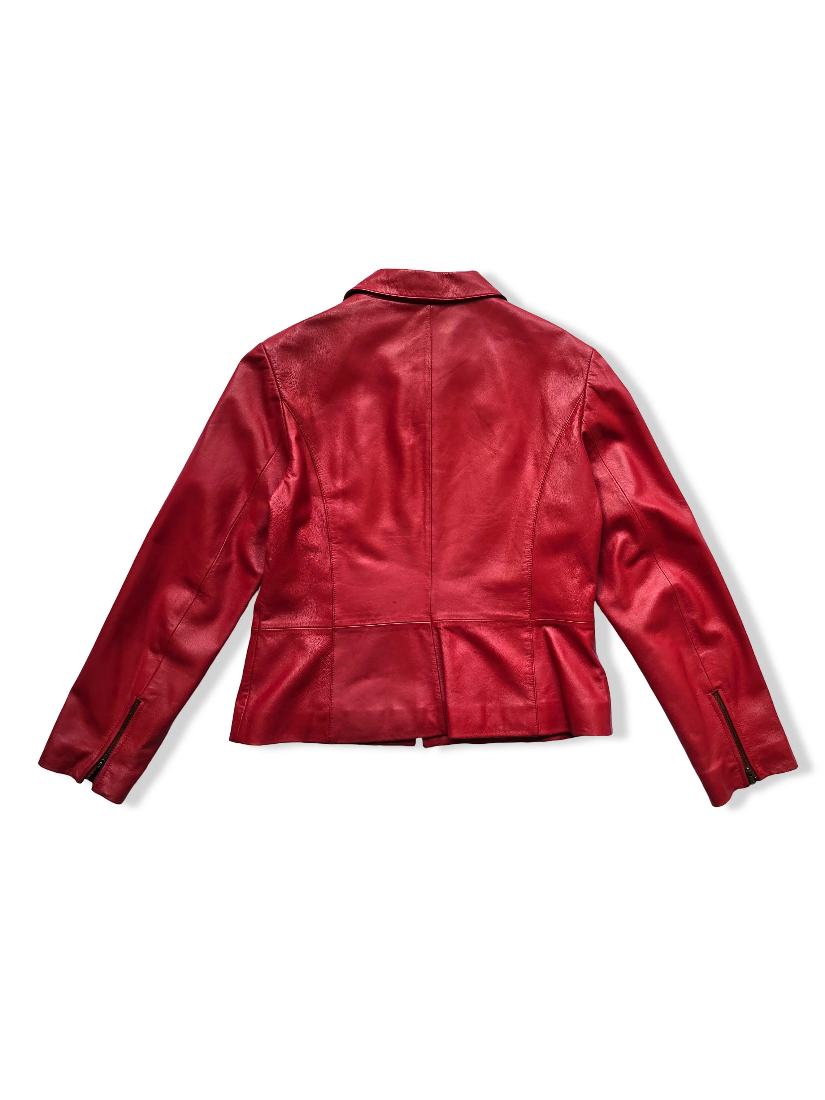 Vintage Red Leather Jacket - XS/S - Image 3