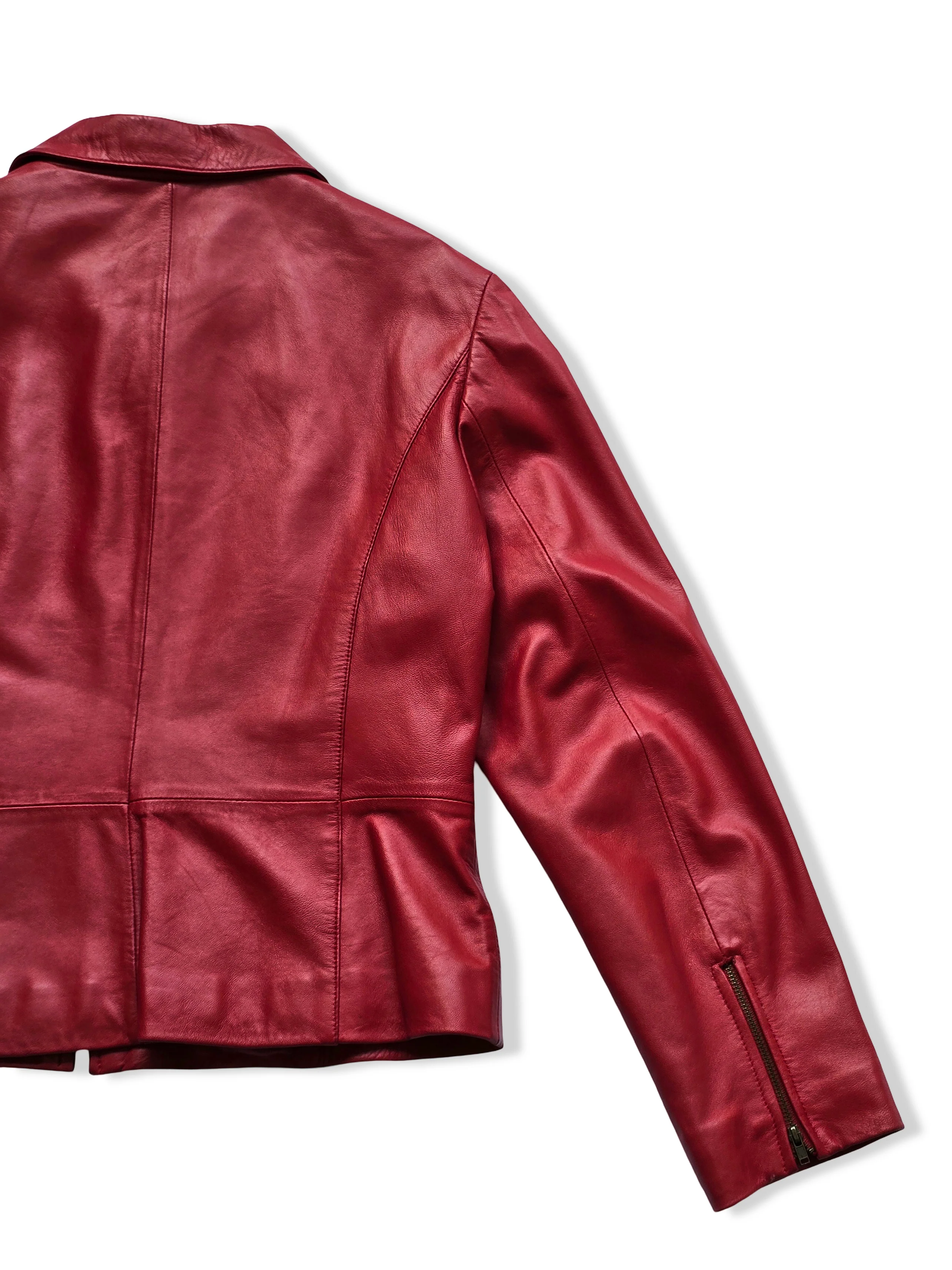 Vintage Red Leather Jacket - XS/S - Image 4