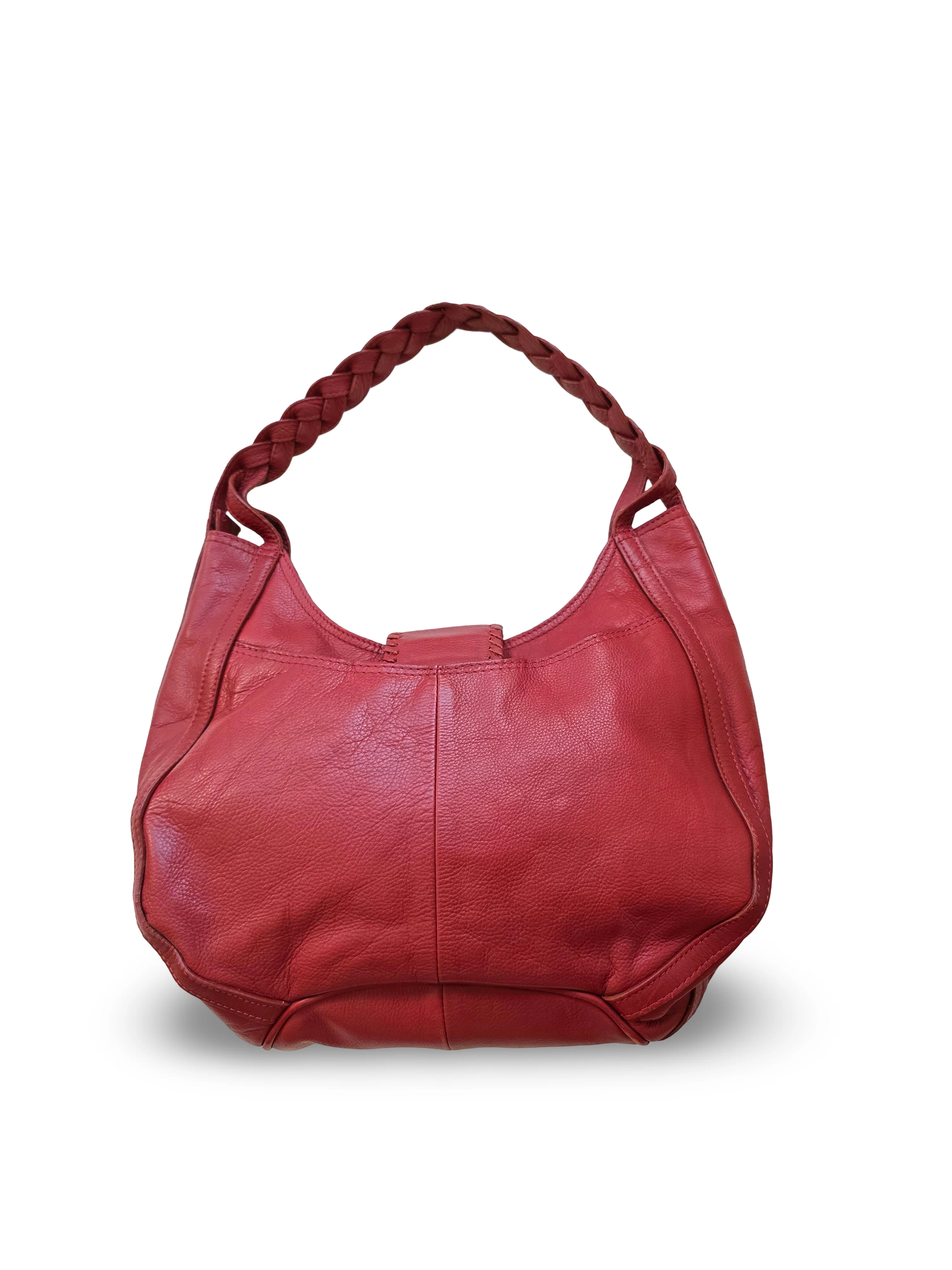 Vintage Red Leather Shoulder Handbag - Image 3