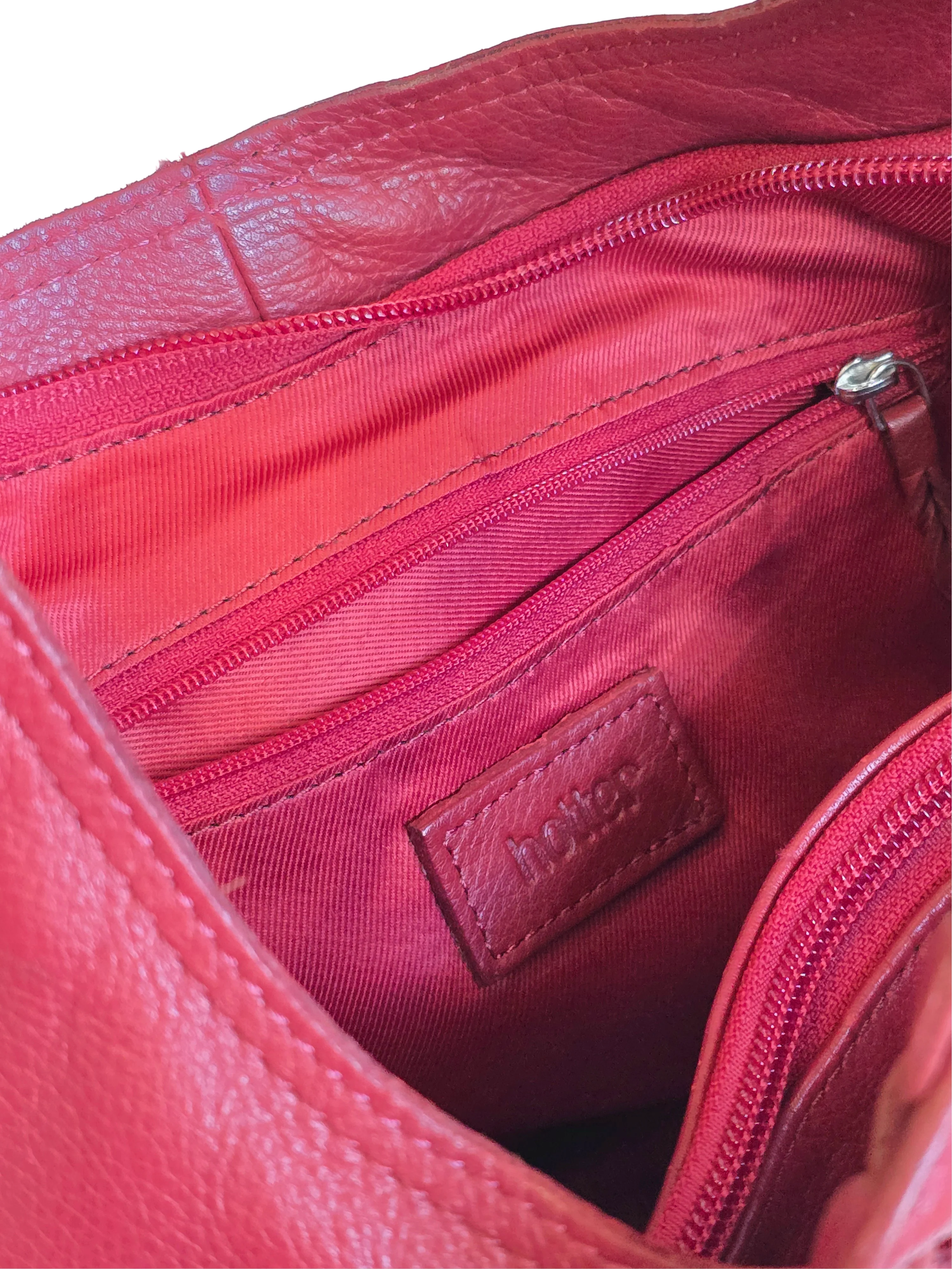 Vintage Red Leather Shoulder Handbag - Image 8