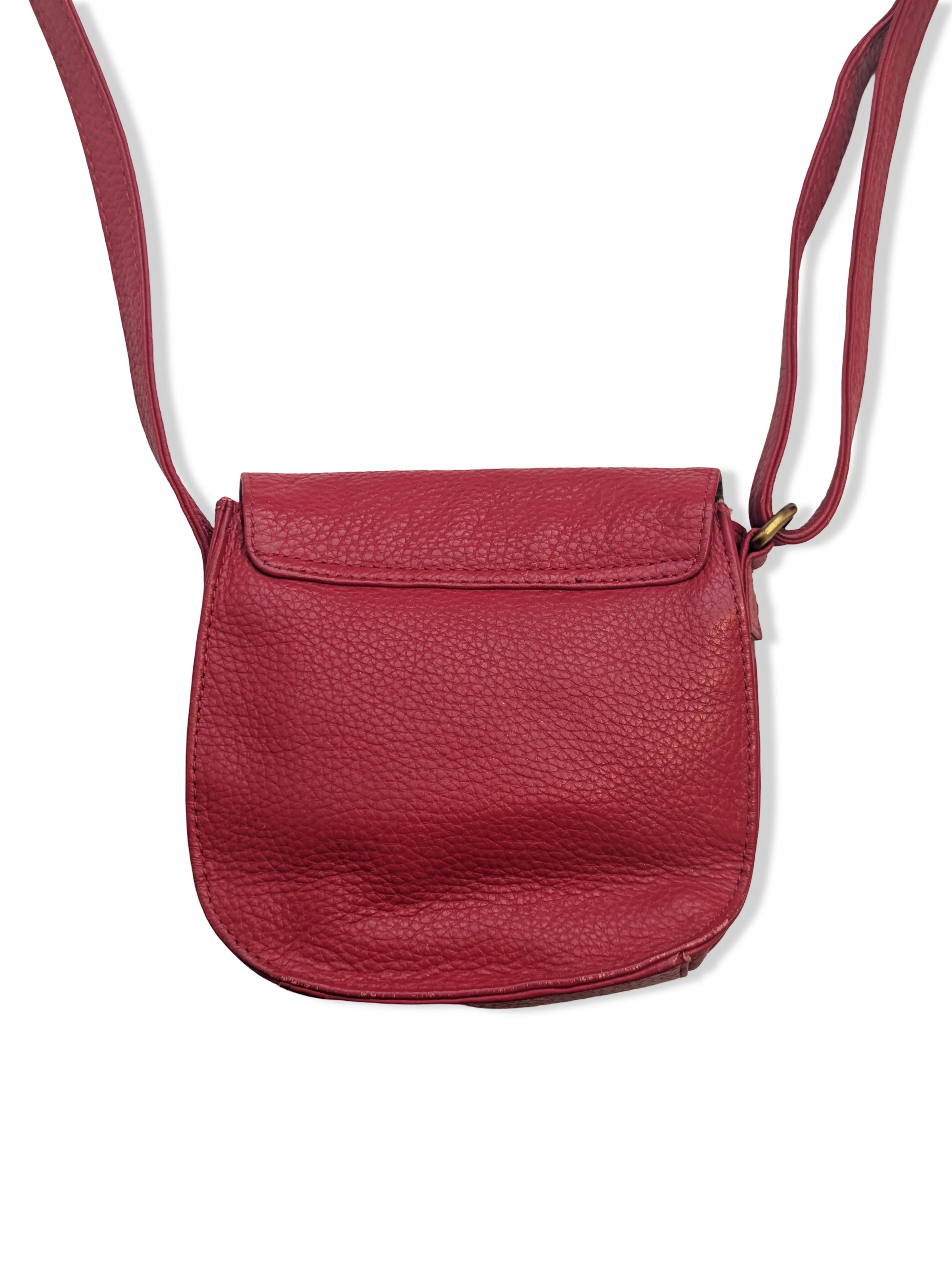 Vintage Red Leather Small Handbag - Image 3