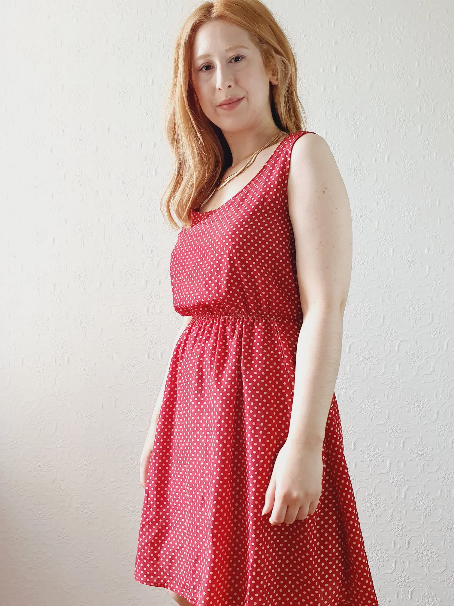 Vintage Red Polka Dot Dress - S - Image 2