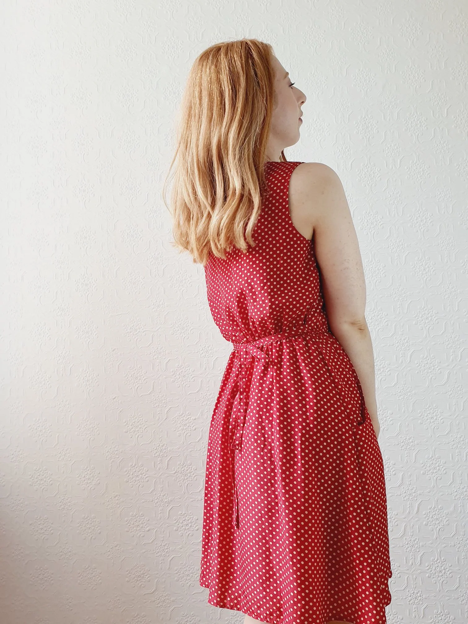 Vintage Red Polka Dot Dress - S - Image 3