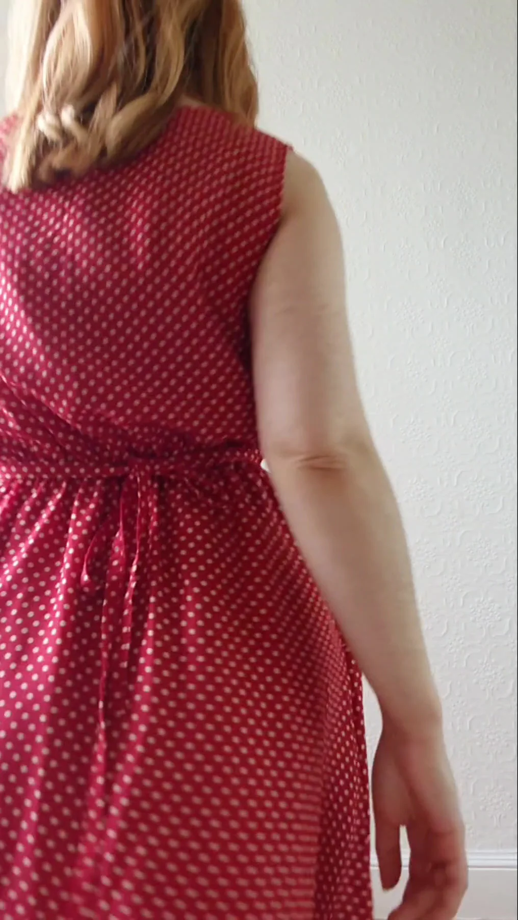 Vintage Red Polka Dot Dress - S - Image 6