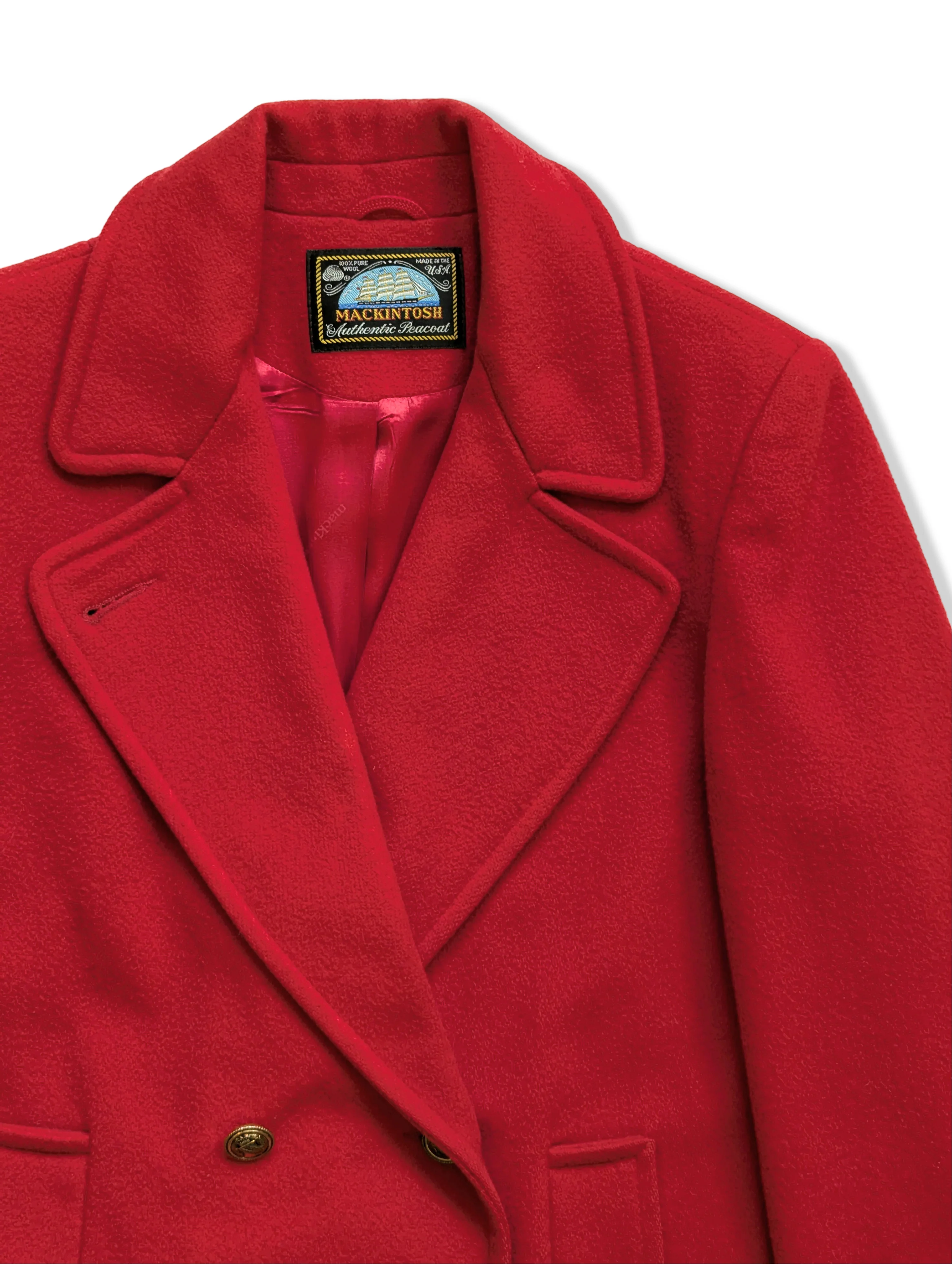 Vintage Red Pure Wool Macintosh Peacoat - S/M - Image 2