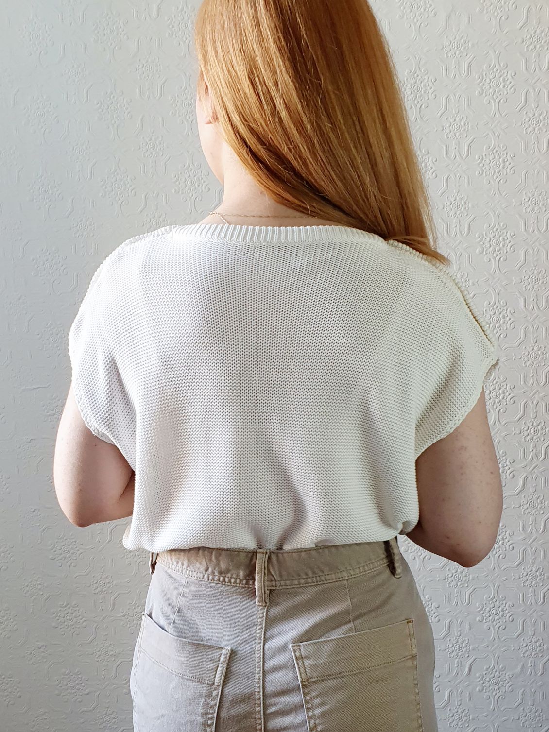 Vintage Relaxed Cream Knit - XL - Image 4