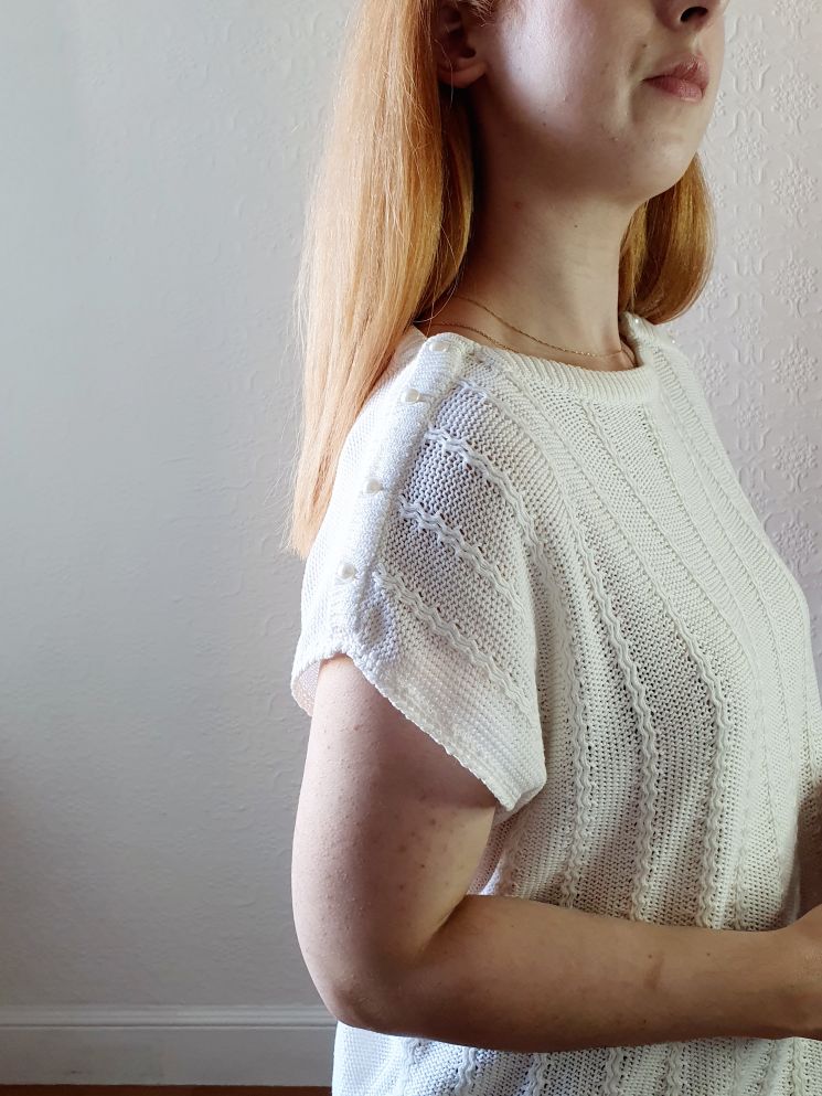 Vintage Relaxed Cream Knit - XL - Image 7