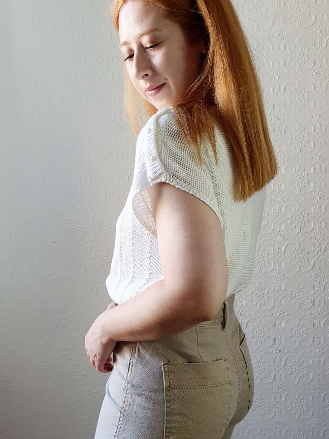 Vintage Relaxed Cream Knit - XL - Image 8