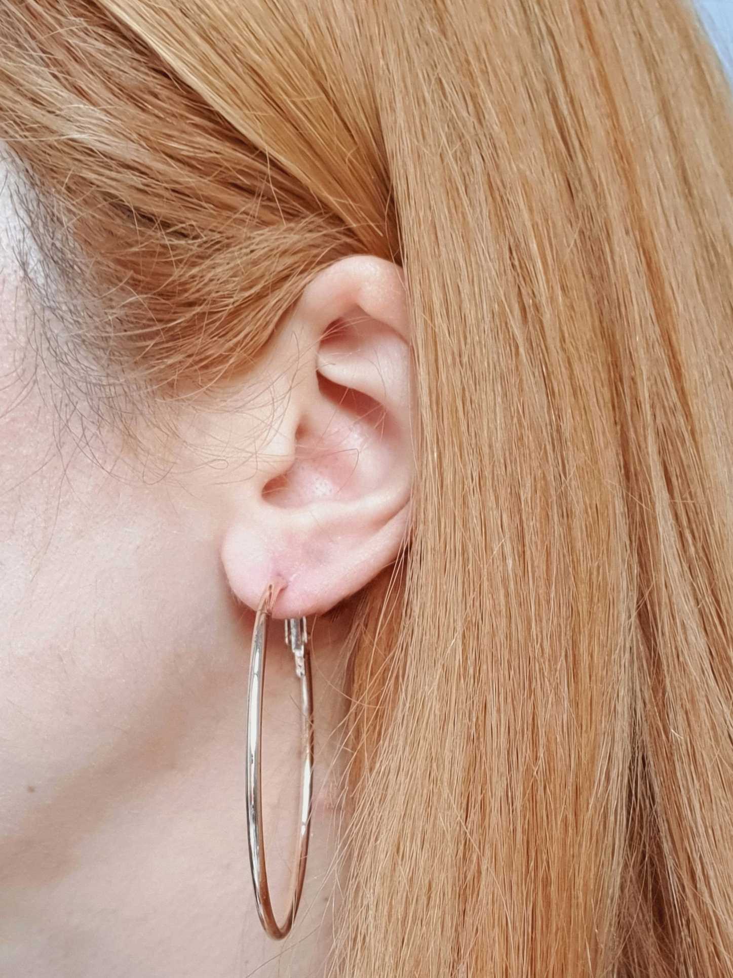 Vintage Rose Gold Toned Hoops - Image 2