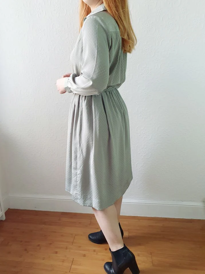 Vintage Sage Shirt Dress - S - Image 10