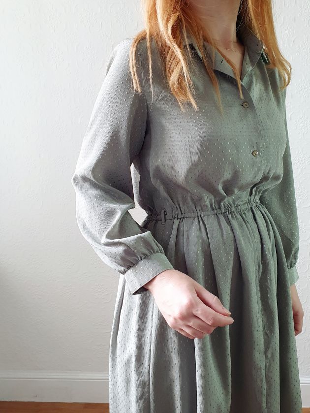 Vintage Sage Shirt Dress - S - Image 5