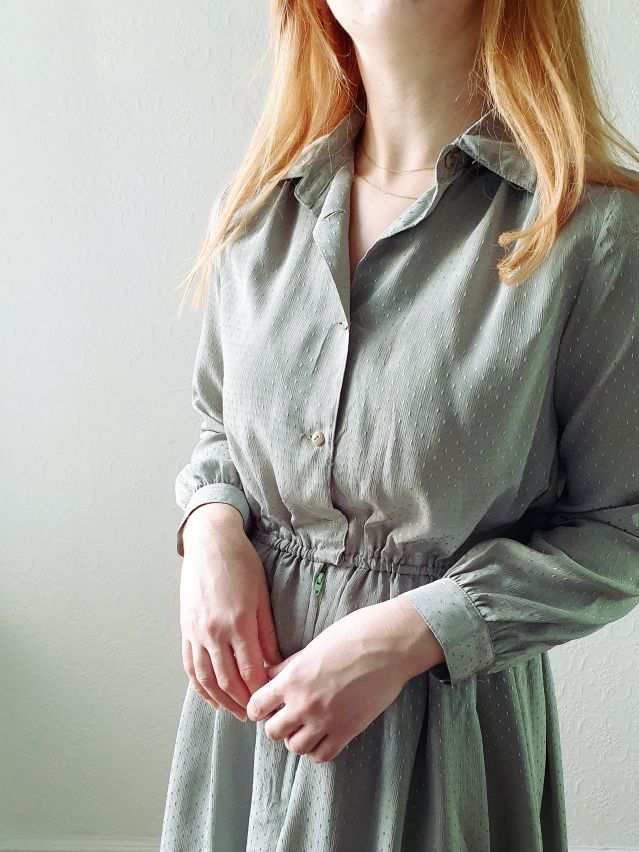 Vintage Sage Shirt Dress - S - Image 6