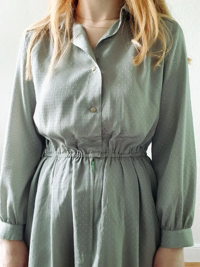 Vintage Sage Shirt Dress - S - Image 7