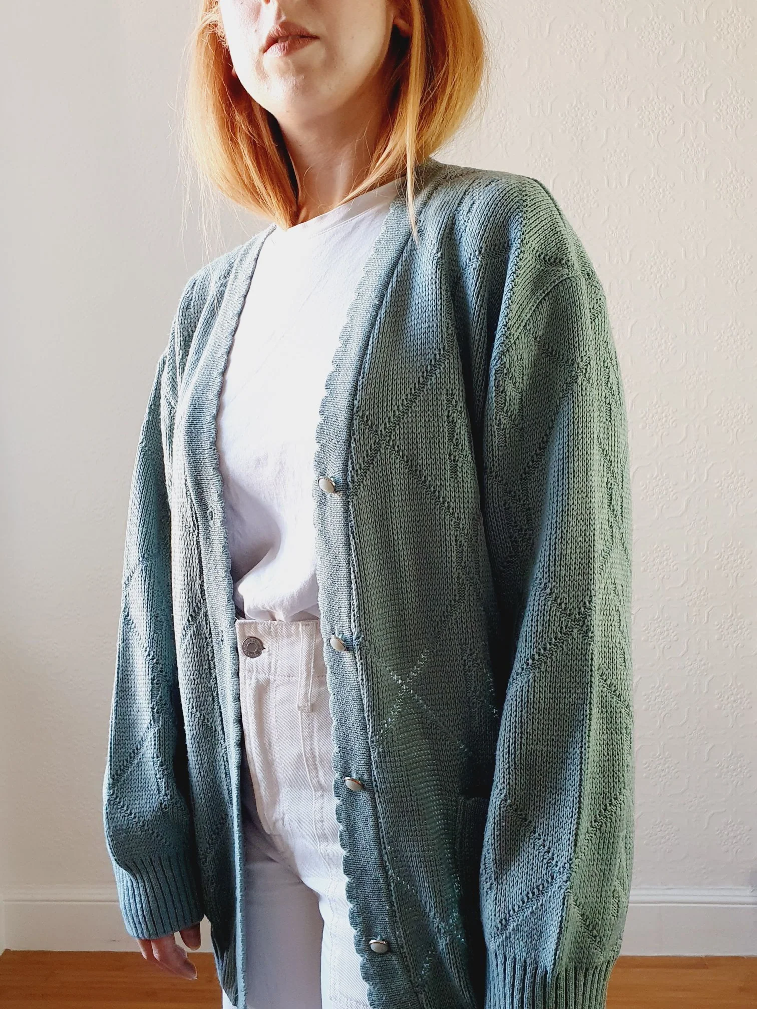 Vintage Scalloped Detail Cardigan - XL/XXL - Image 2