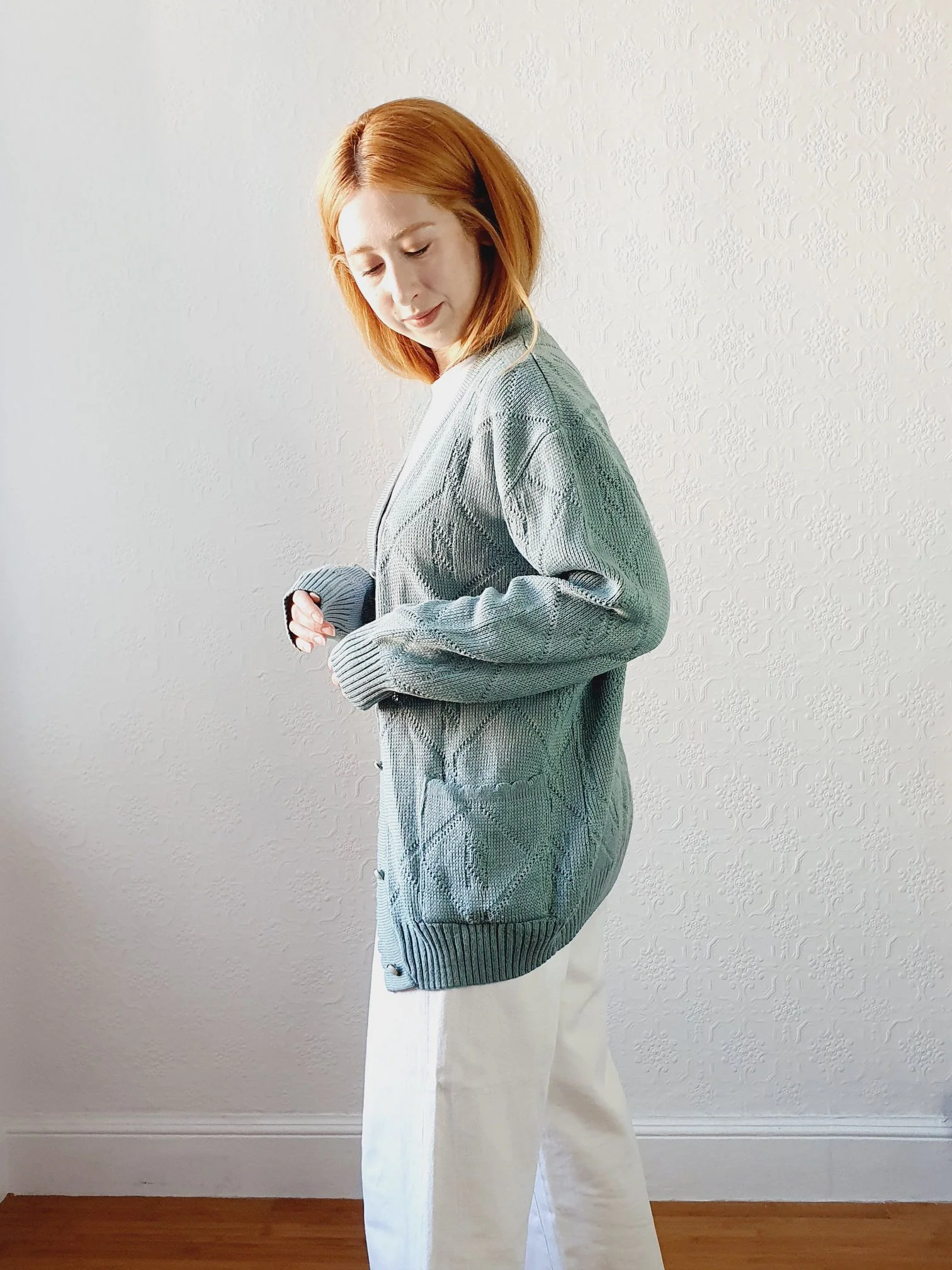 Vintage Scalloped Detail Cardigan - XL/XXL - Image 4