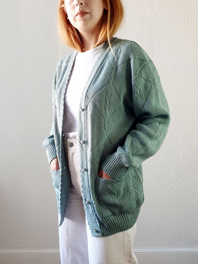 Vintage Scalloped Detail Cardigan - XL/XXL - Image 5