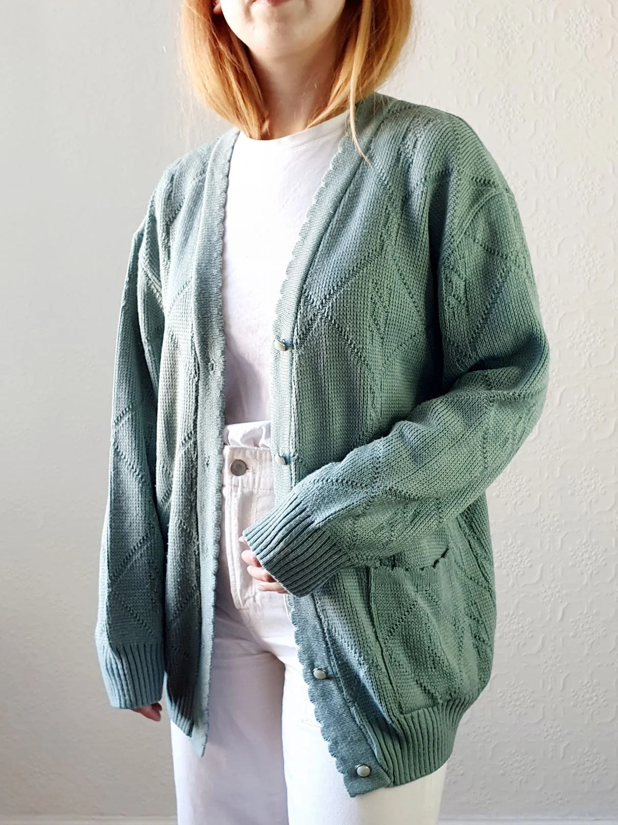 Vintage Scalloped Detail Cardigan - XL/XXL - Image 8