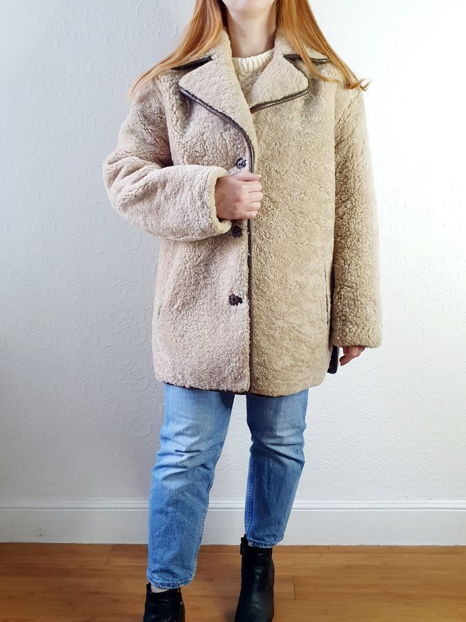 Vintage Shearling Teddy Bear Jacket - M - Image 4