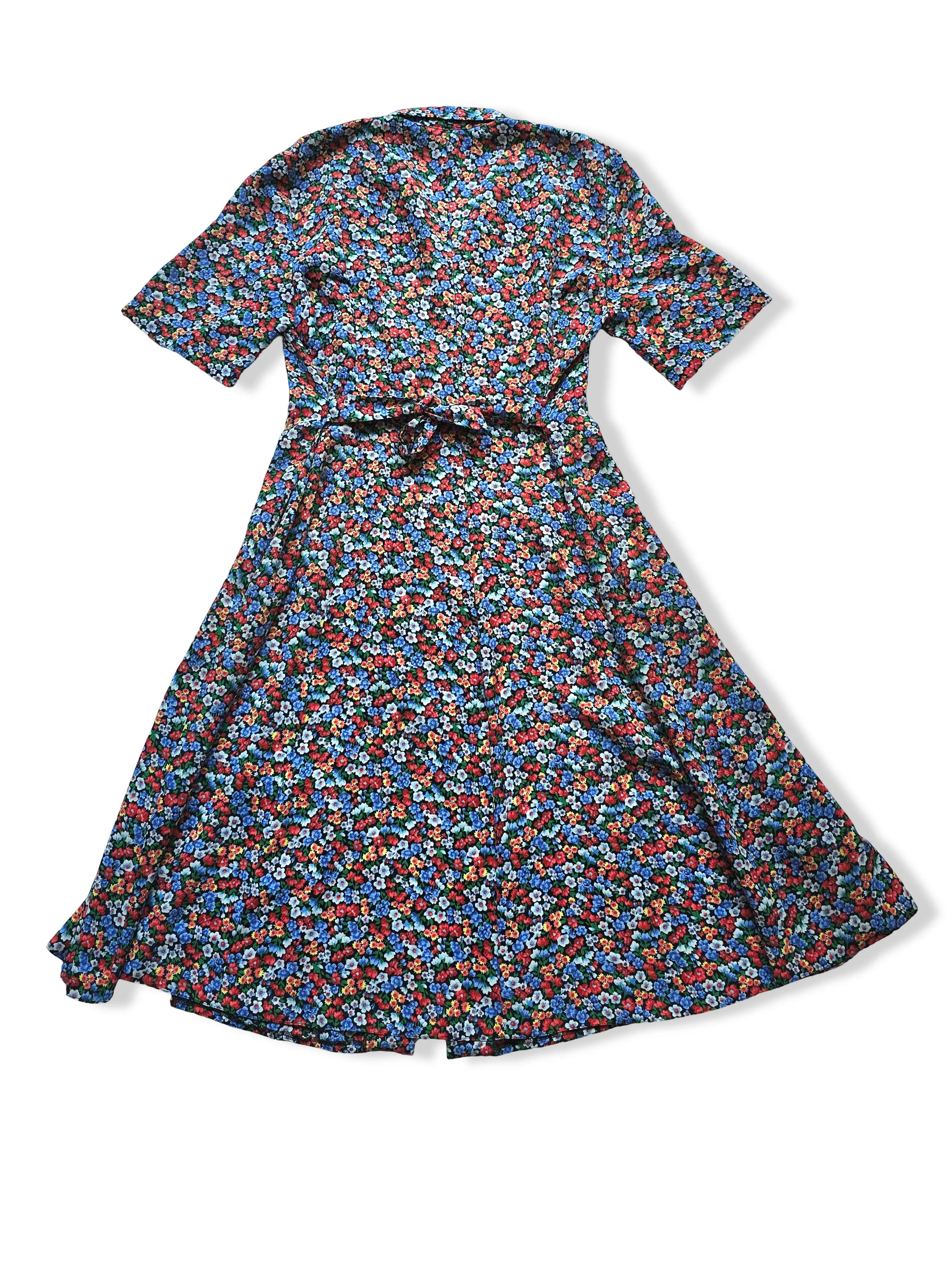 Vintage Short Sleeved Floral Print Midi Dress - XXL - Image 5