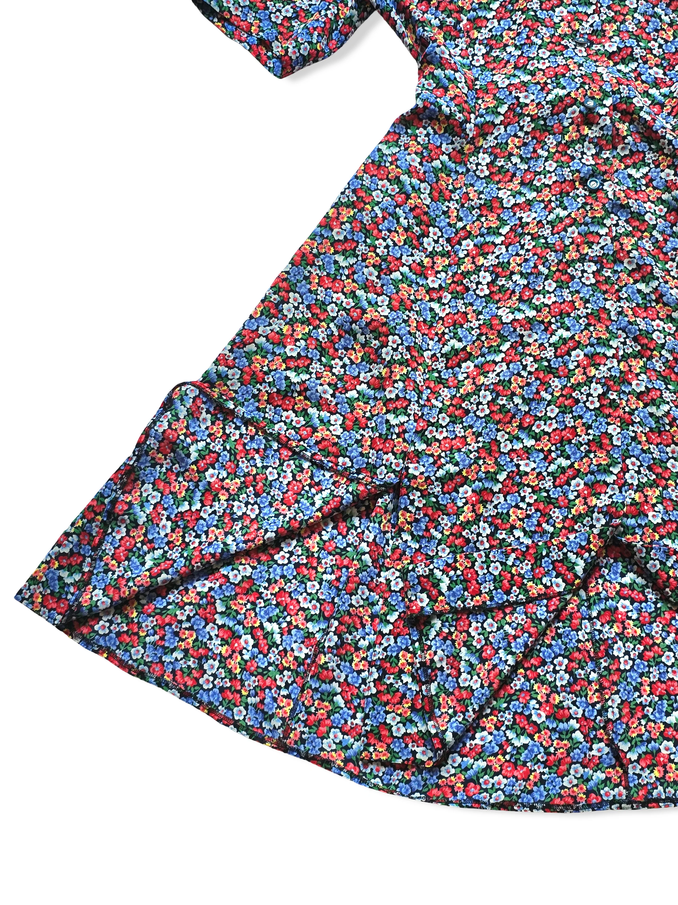 Vintage Short Sleeved Floral Print Midi Dress - XXL - Image 6