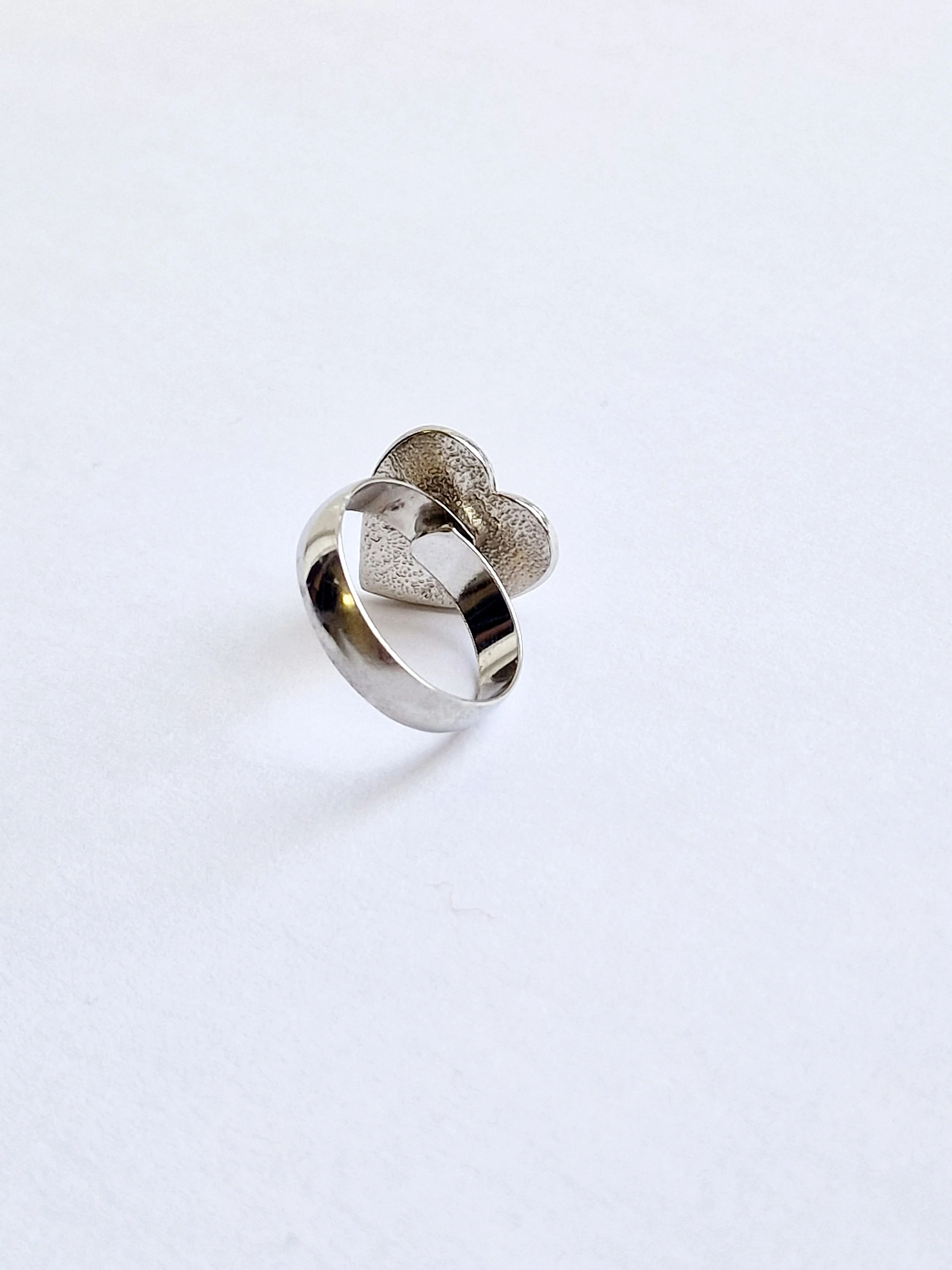 Vintage Silver Plated 'Amor' Heart Ring - Image 3