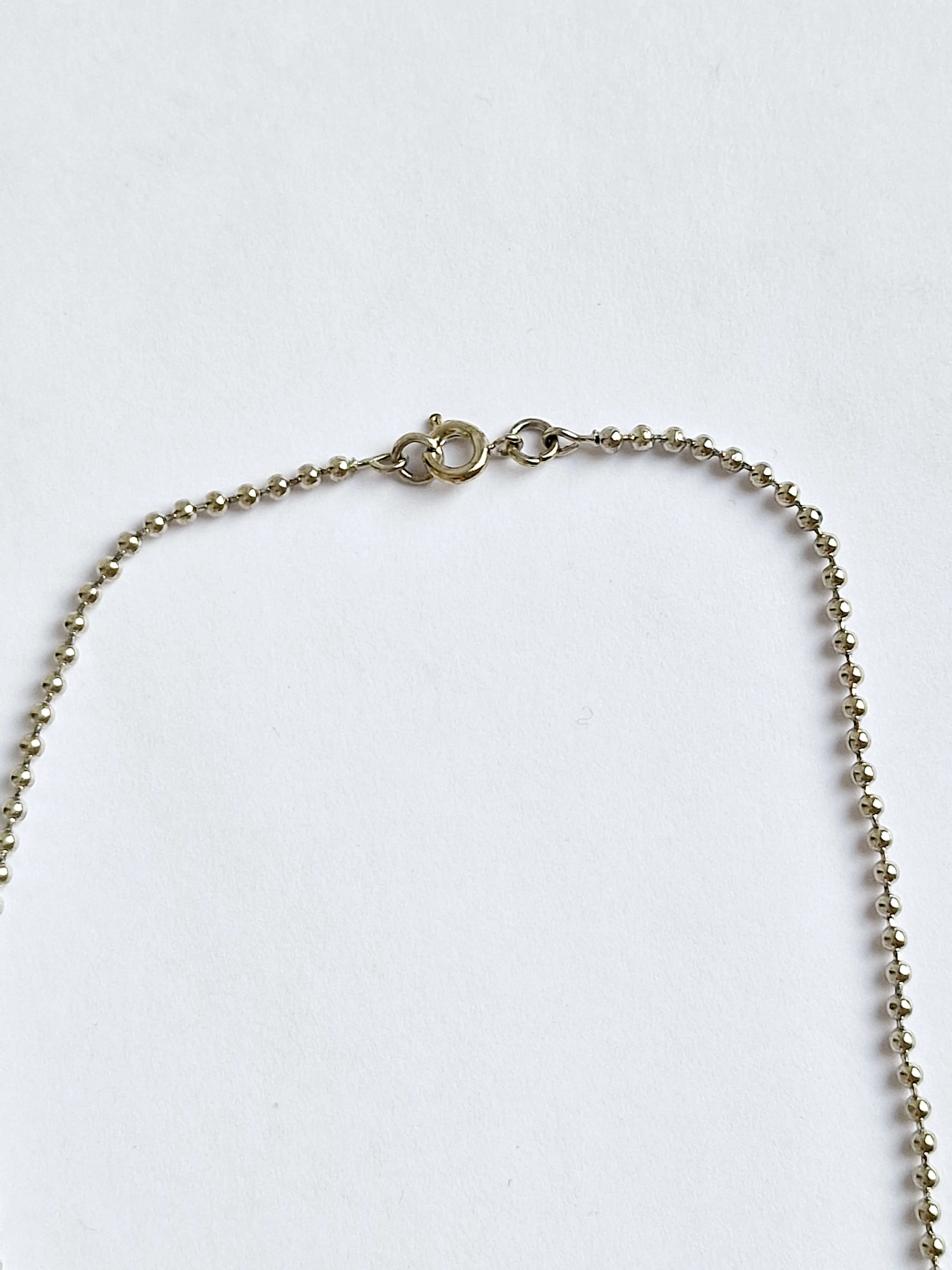 Vintage Silver Plated Ball Chain Necklace with Round Charms - Image 4