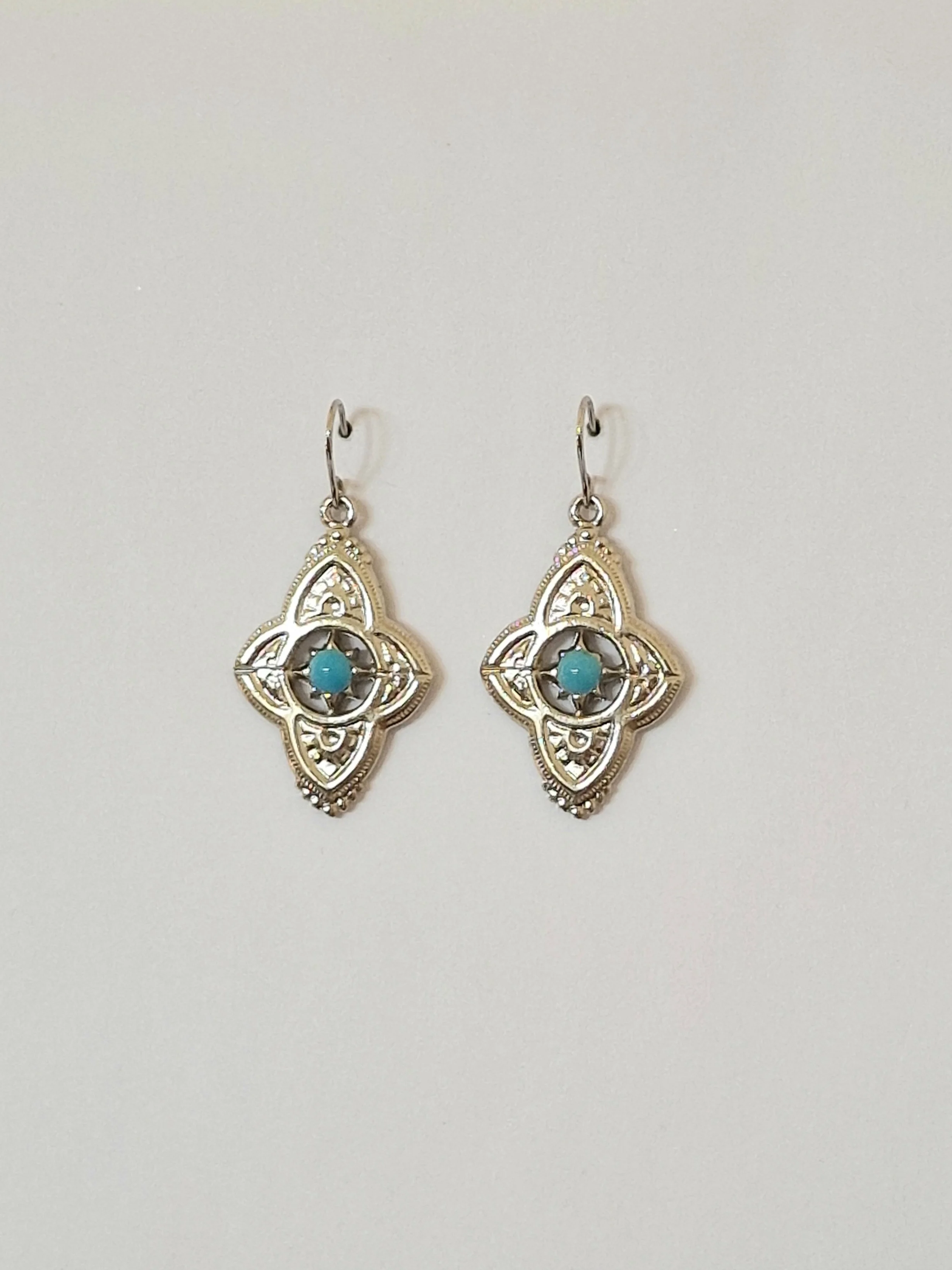 Vintage Silver Plated Boho Drop Earrings