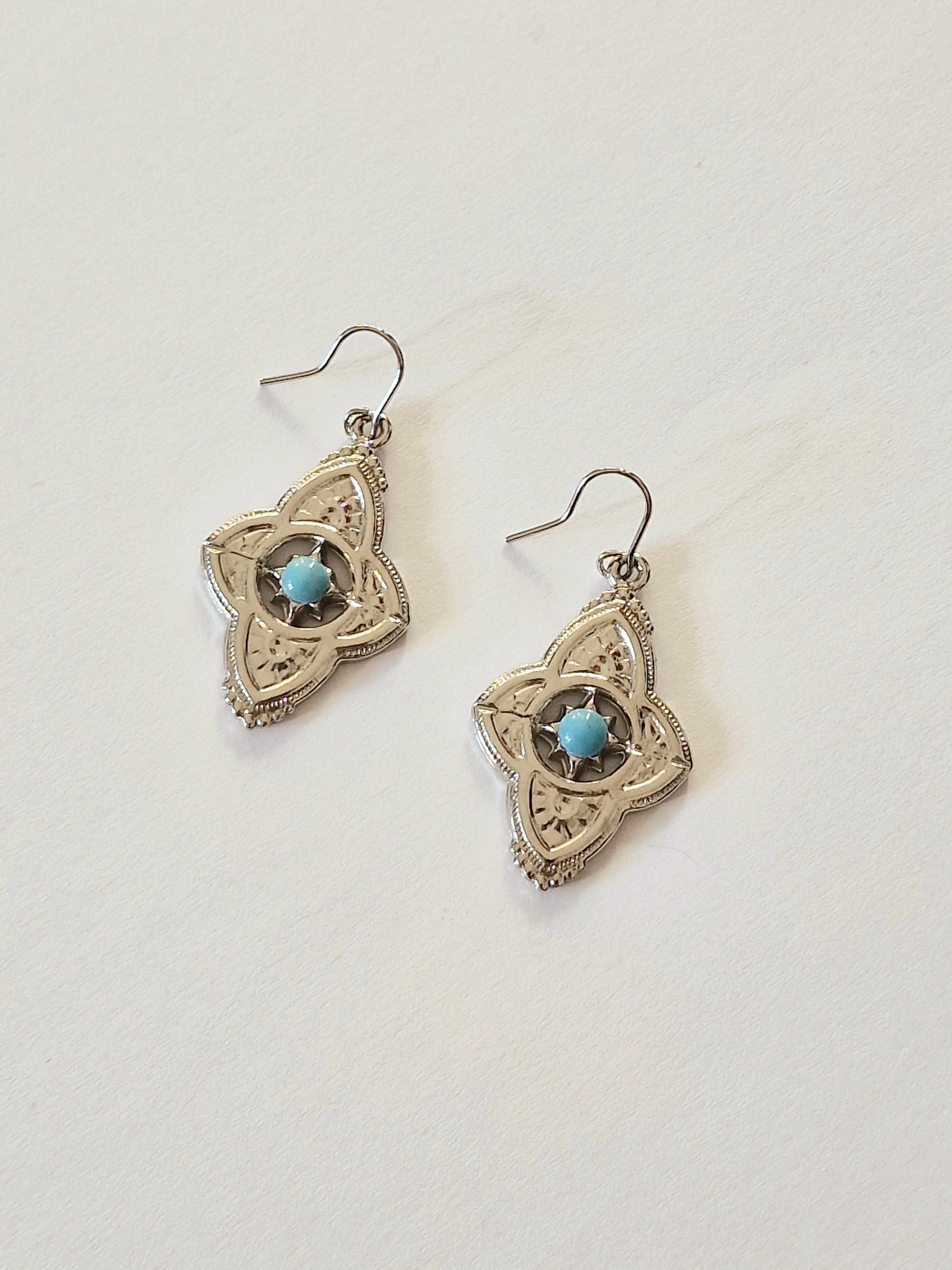 Vintage Silver Plated Boho Drop Earrings - Image 3