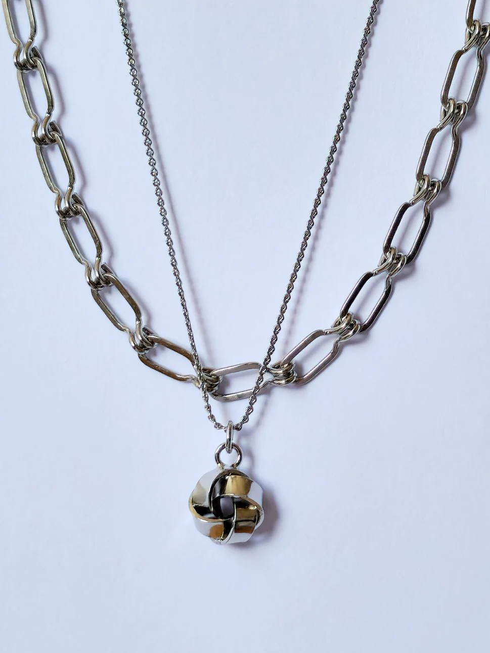 Vintage Silver Plated Chain Layering Set - Image 2